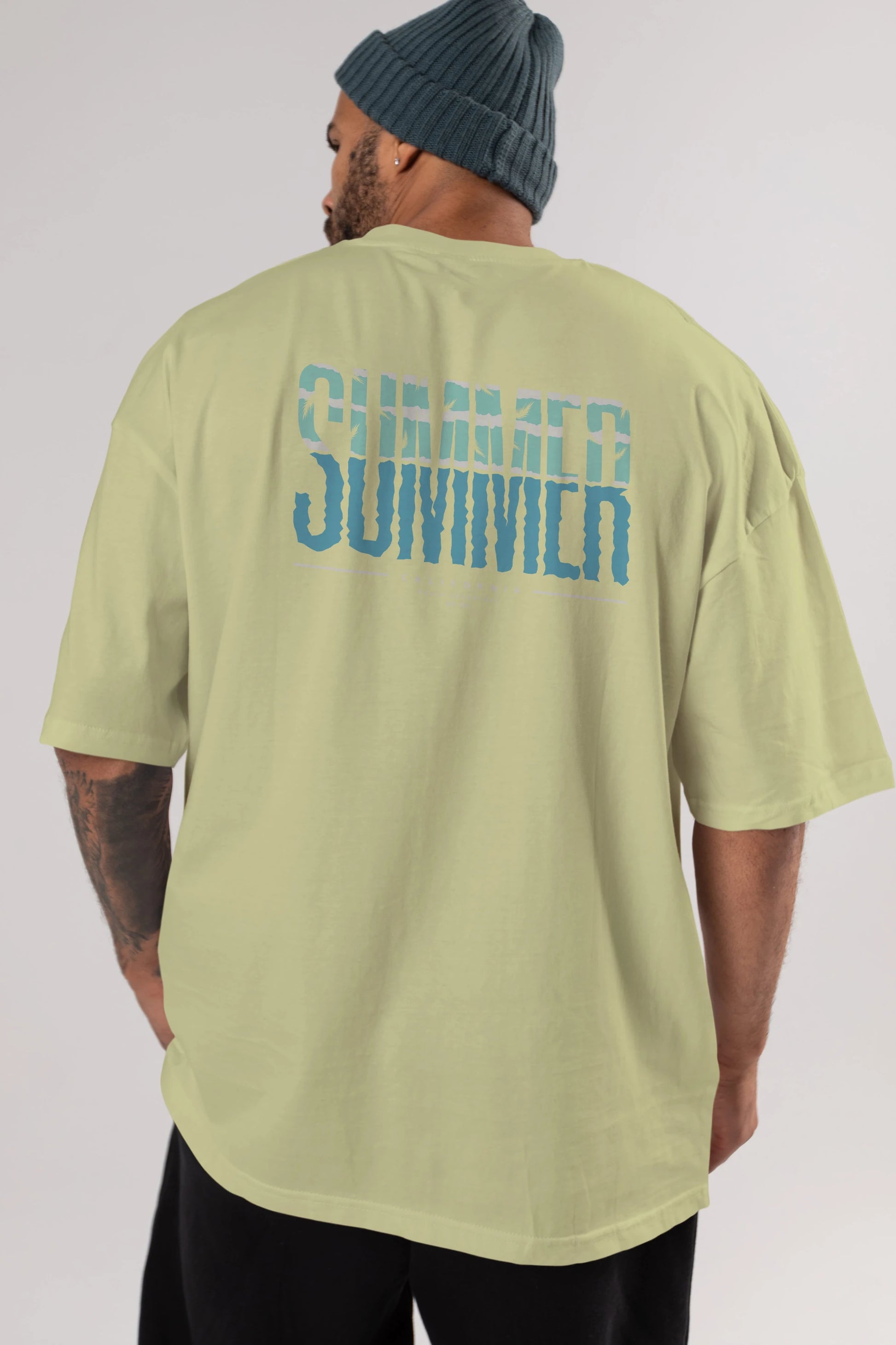 Summer California Arka Baskılı Oversize t-shirt Erkek Kadın Unisex