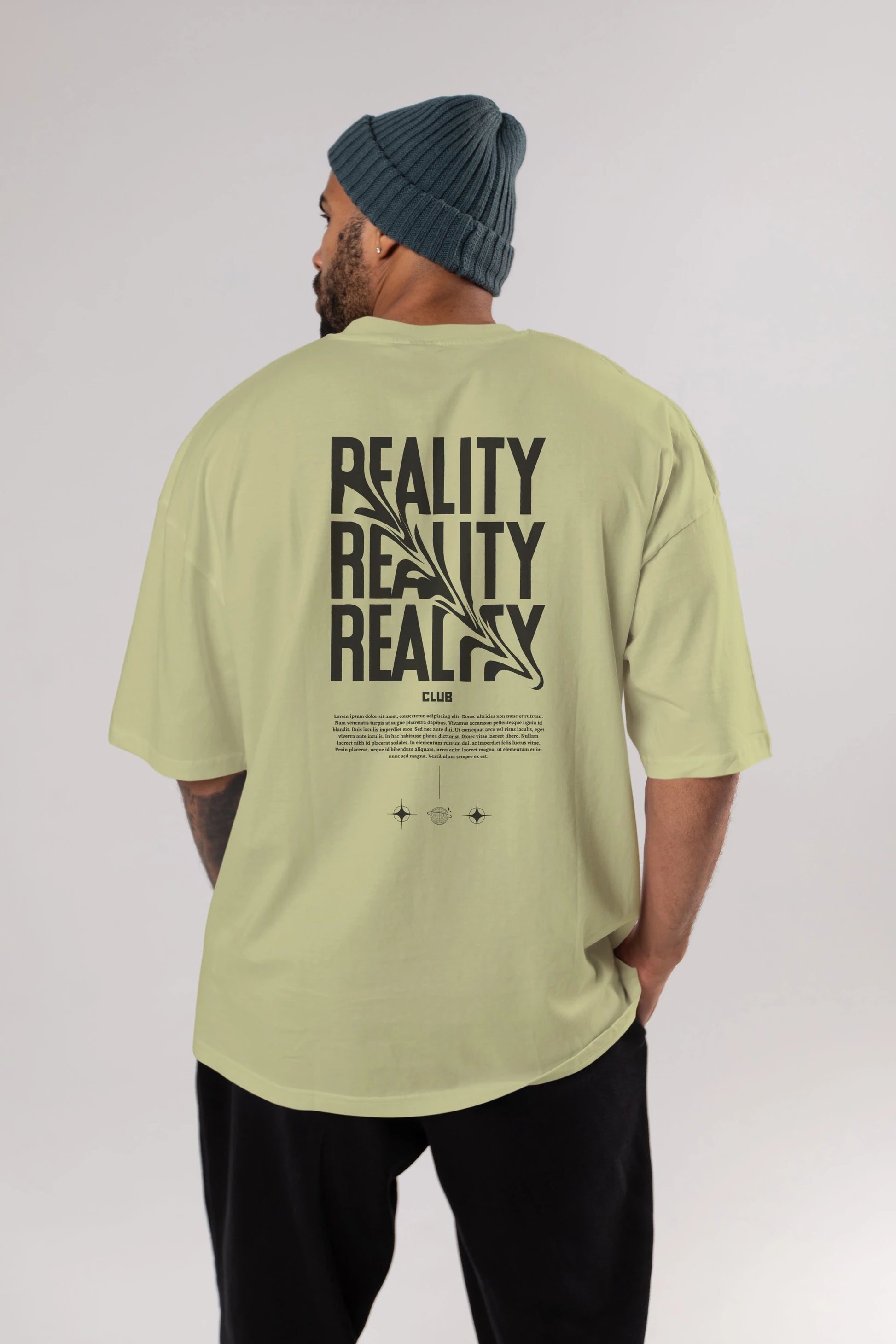 Reality Yazılı Arka Baskılı Oversize t-shirt Erkek Kadın Unisex