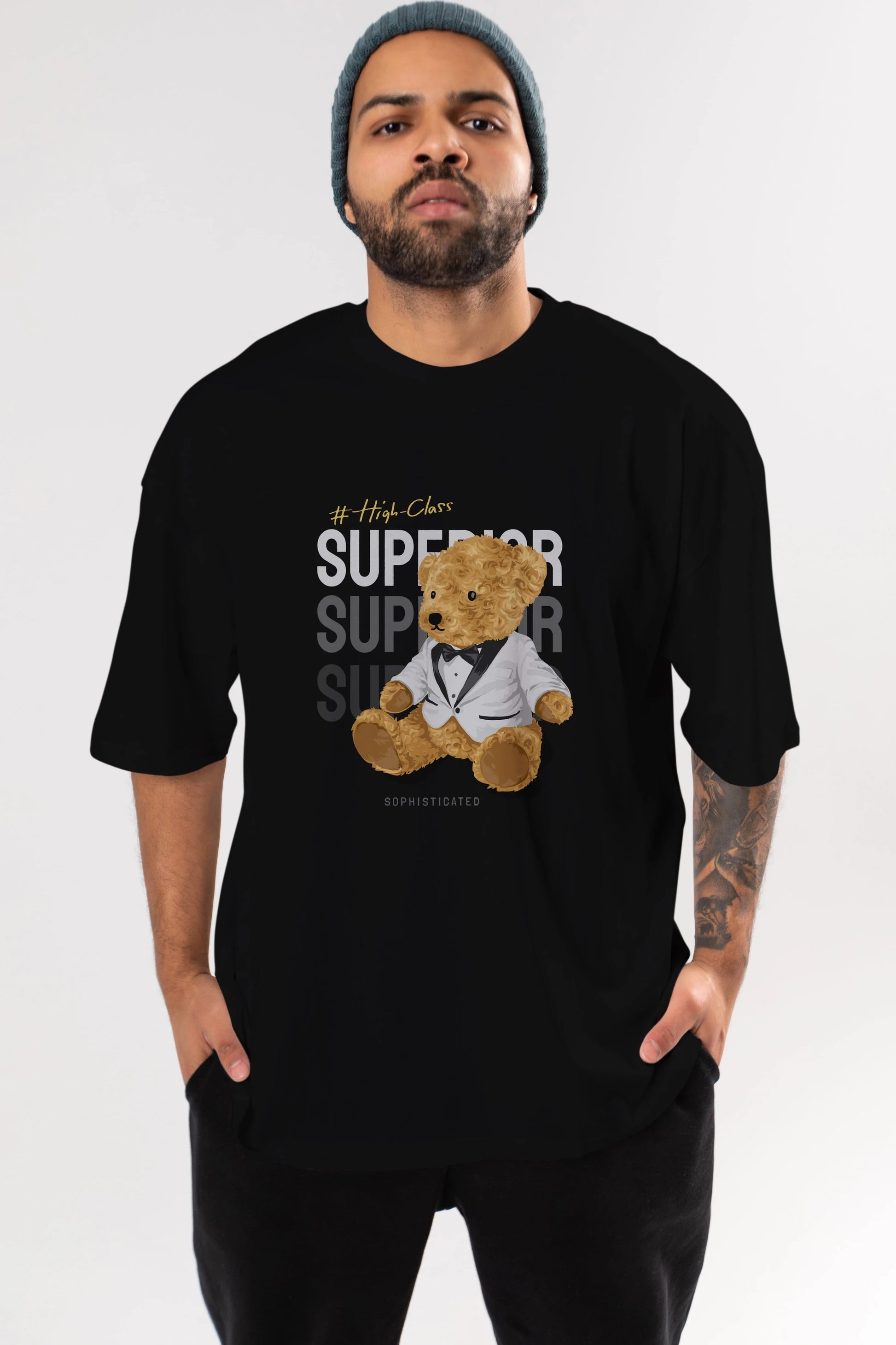 Teddy Bear Superior Ön Baskılı Oversize t-shirt Erkek Kadın Unisex %100 Pamuk