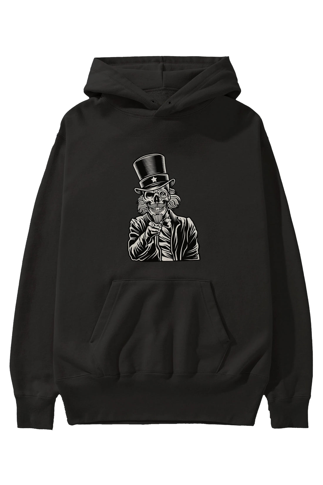 I Want You Skull Ön Baskılı Hoodie Oversize Kapüşonlu Sweatshirt Erkek Kadın Unisex