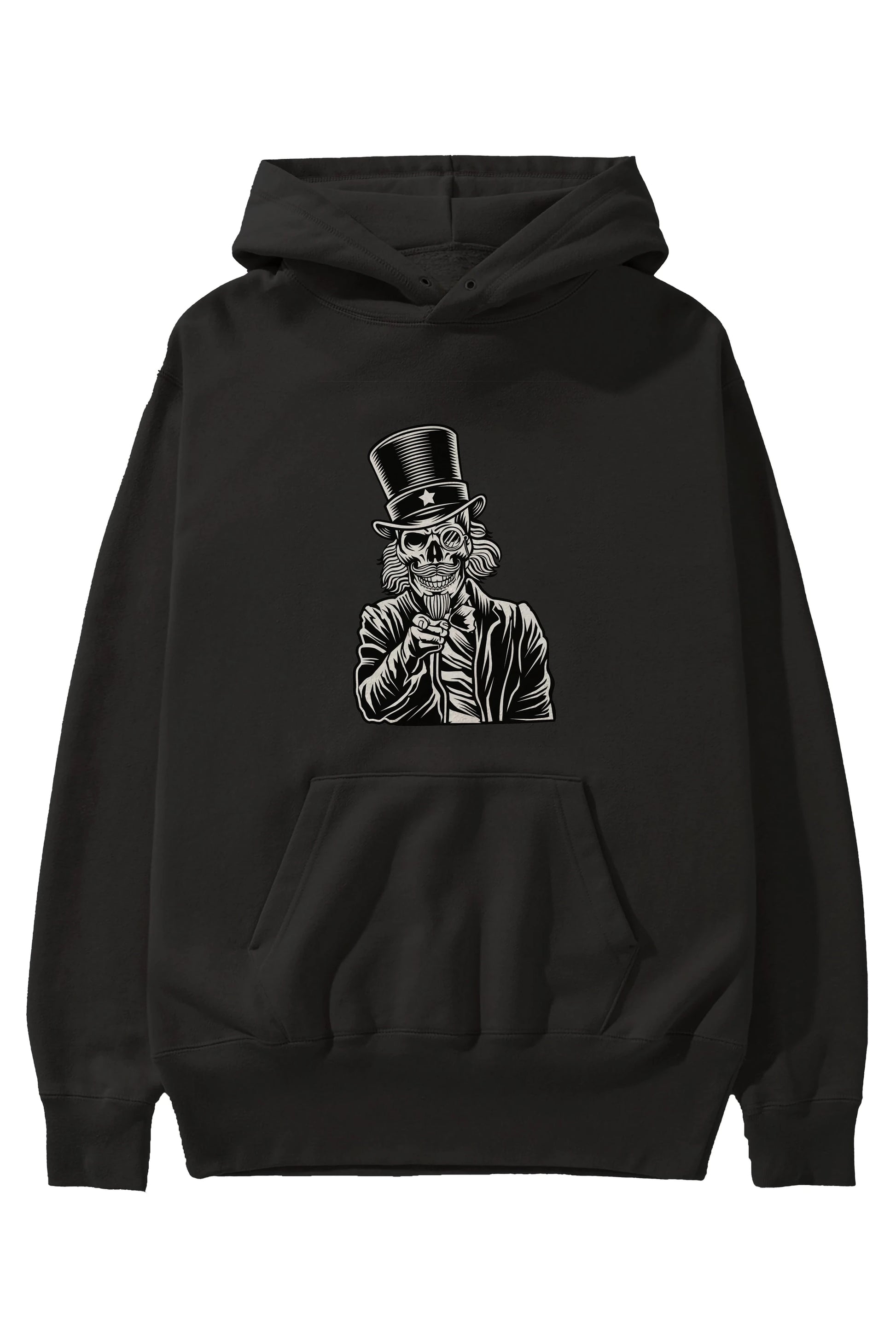 I Want You Skull Ön Baskılı Hoodie Oversize Kapüşonlu Sweatshirt Erkek Kadın Unisex