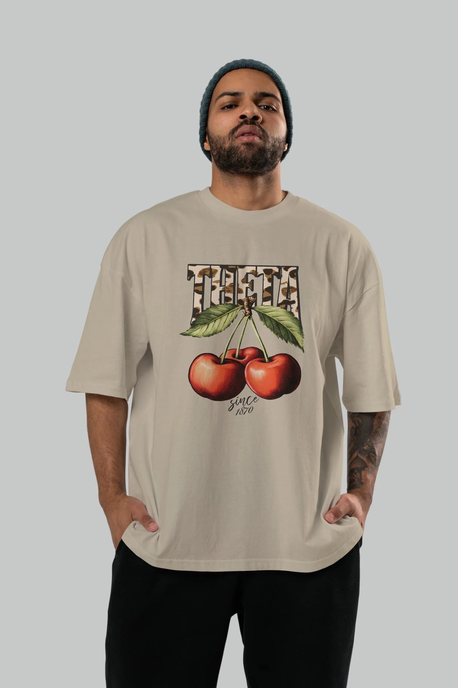 Cherry Cherries 9 Ön Baskılı Oversize t-shirt Erkek Kadın Pamuk Bisiklet Yaka tişort