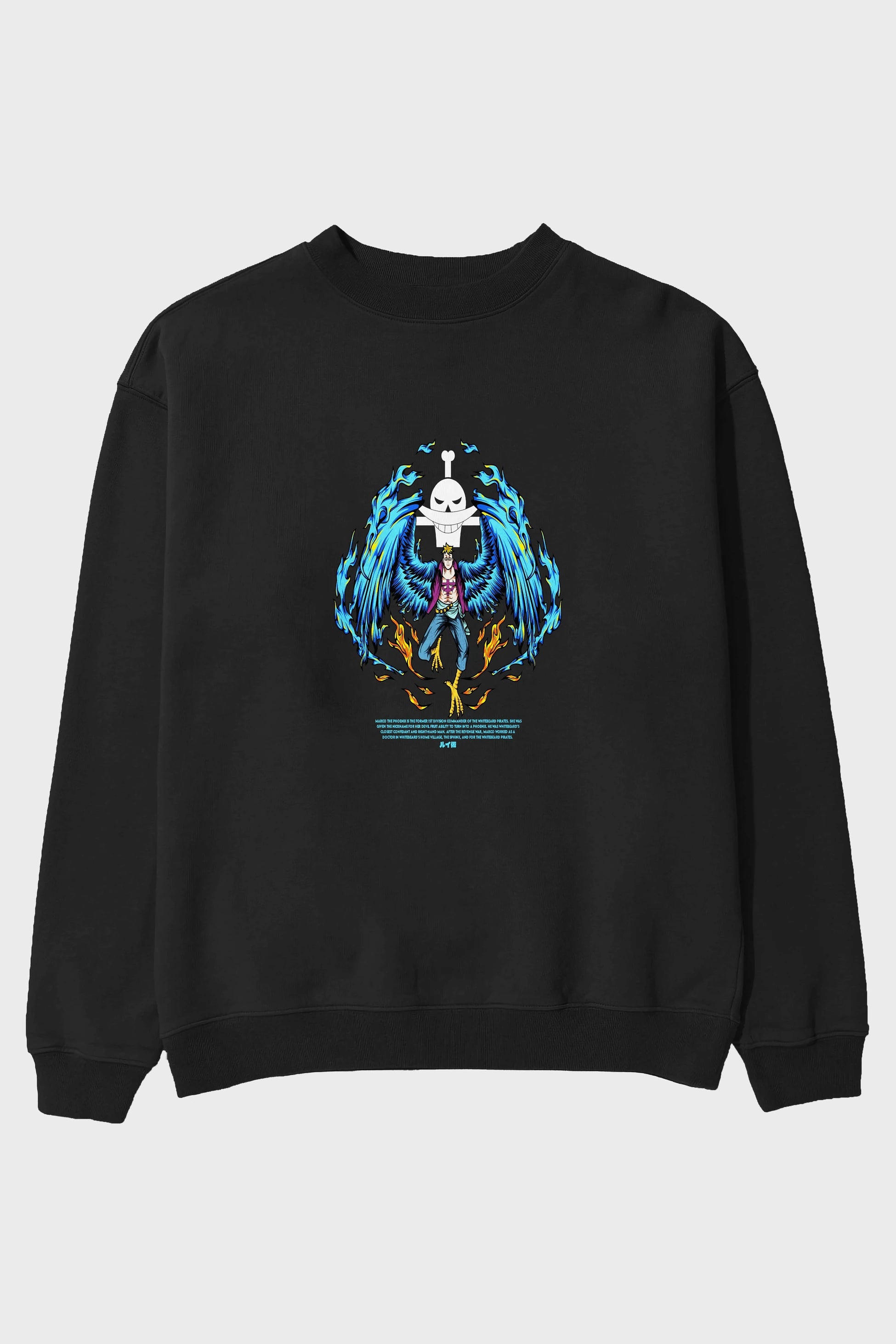 Marco Anime Ön Baskılı Oversize Sweatshirt Erkek Kadın Unisex