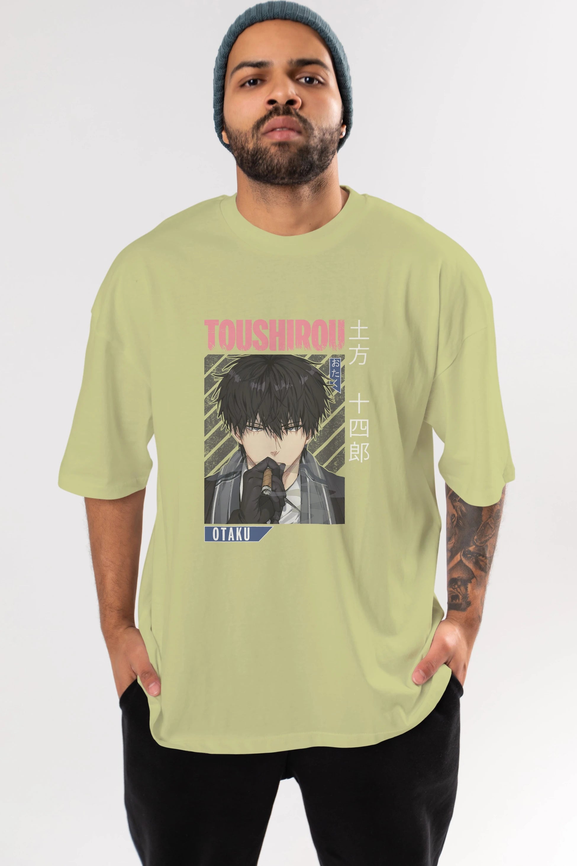Toushirou Hijikata 2 Anime Ön Baskılı Oversize t-shirt %100 pamuk Erkek Kadın Unisex