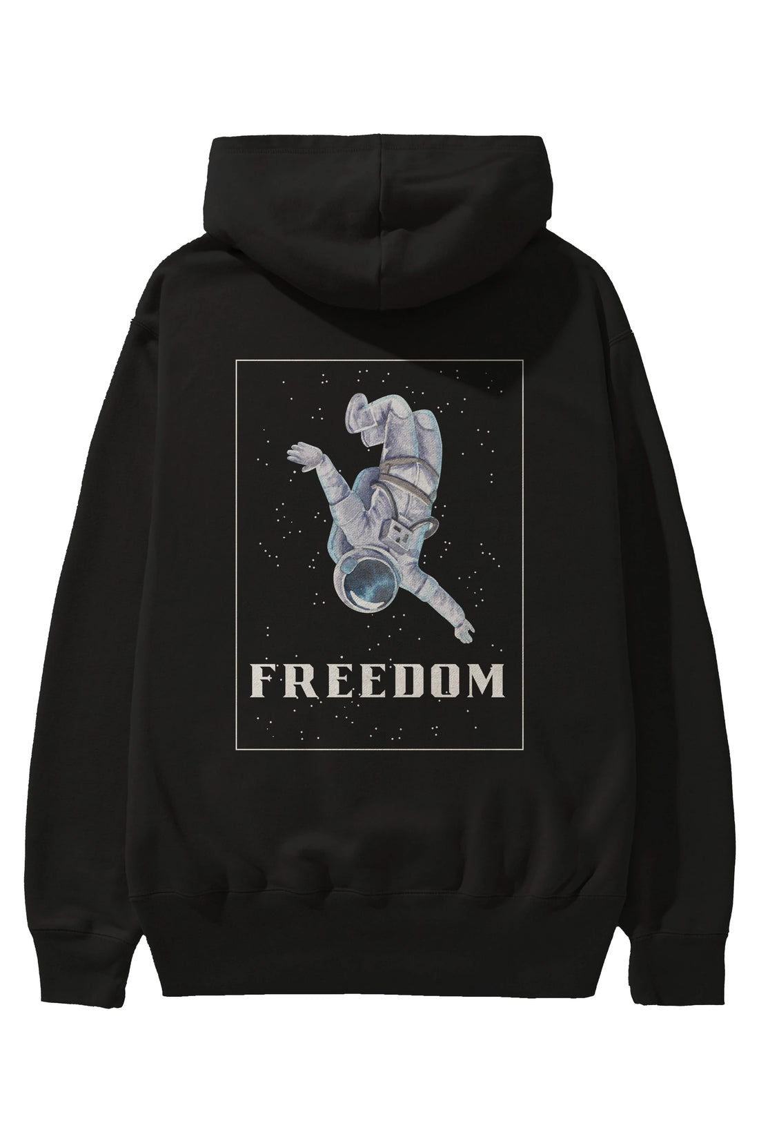 Freedom Astronaut Arka Baskılı Oversize Hoodie Kapüşonlu Sweatshirt Erkek Kadın Unisex