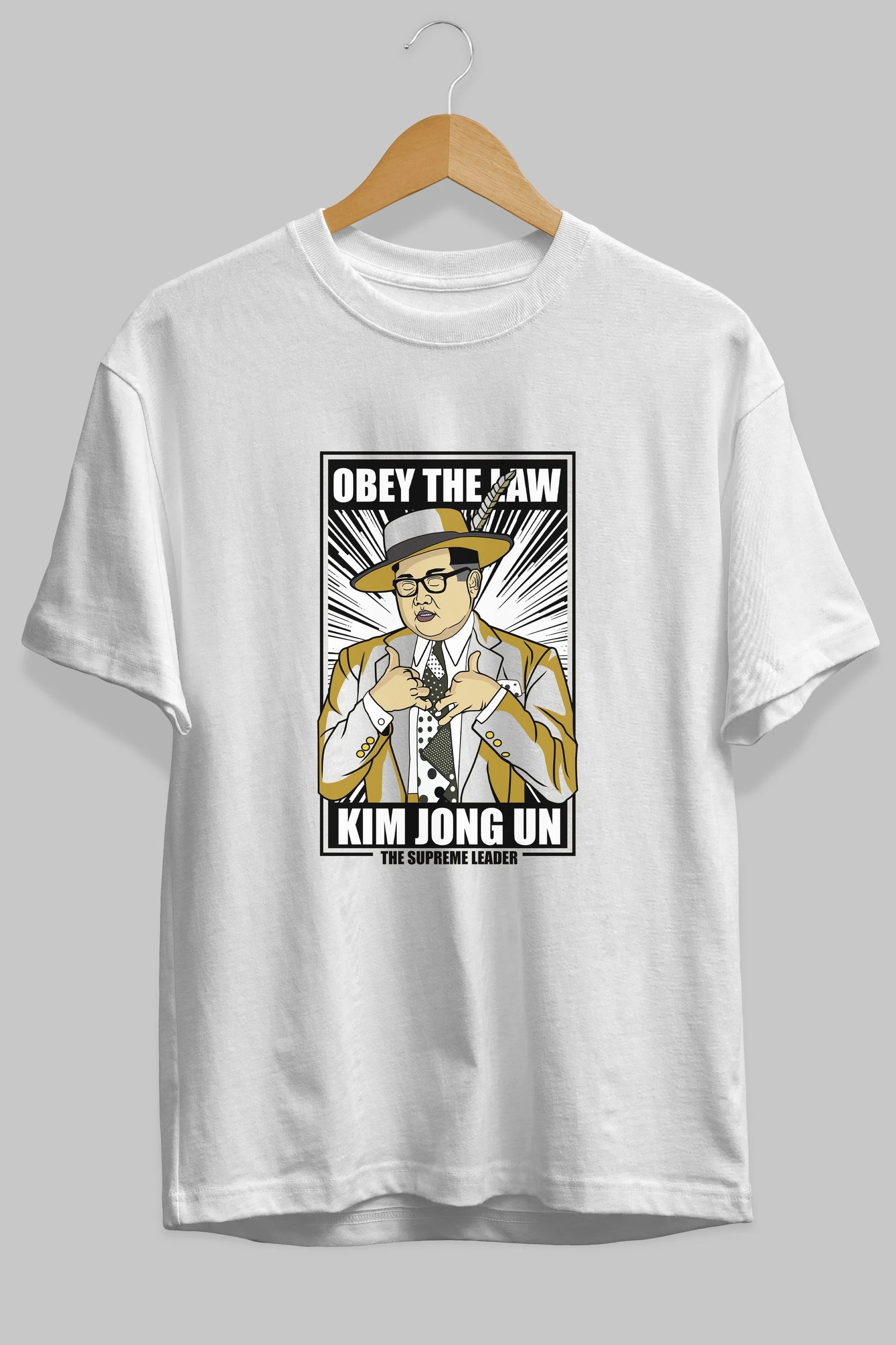 The Mask Jong Un Ön Baskılı Oversize t-shirt Erkek Kadın Unisex %100 Pamuk tişort