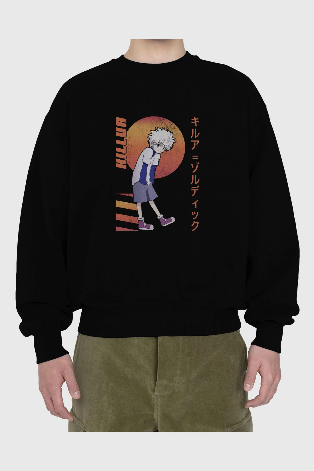 Killua Zoldyck 5 2 Anime Ön Baskılı Oversize Sweatshirt Erkek Kadın Unisex