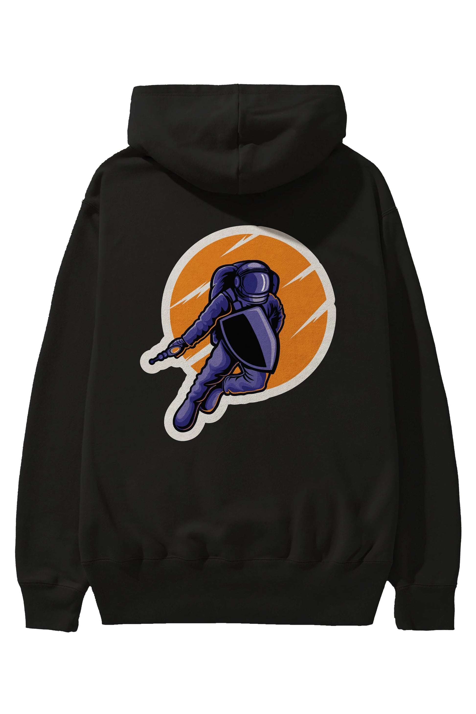 Astro Wars Sticker Arka Baskılı Hoodie Oversize Kapüşonlu Sweatshirt Erkek Kadın Unisex
