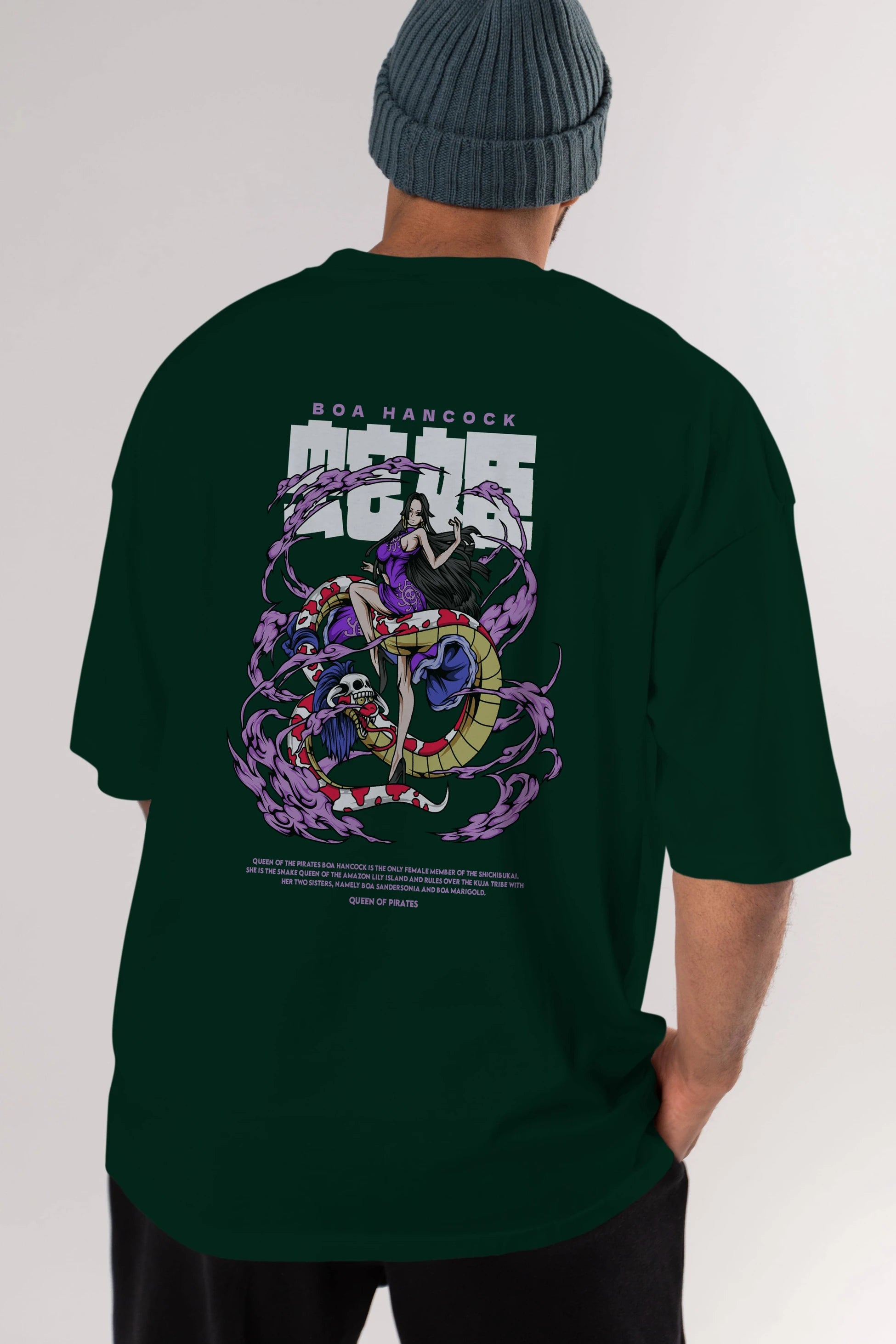 Boa Hancock Anime Arka Baskılı Oversize t-shirt Erkek Kadın Unisex