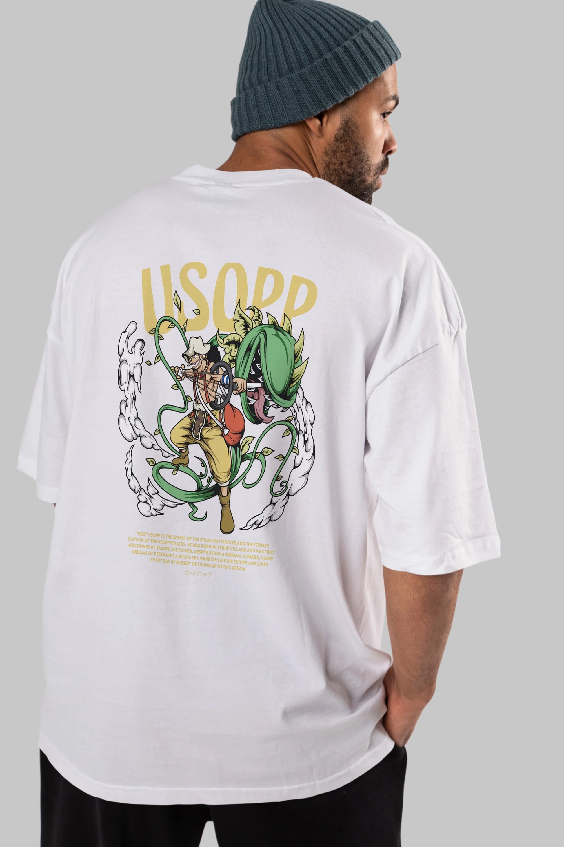 Usopp Anime Arka Baskılı Oversize t-shirt Erkek Kadın Unisex