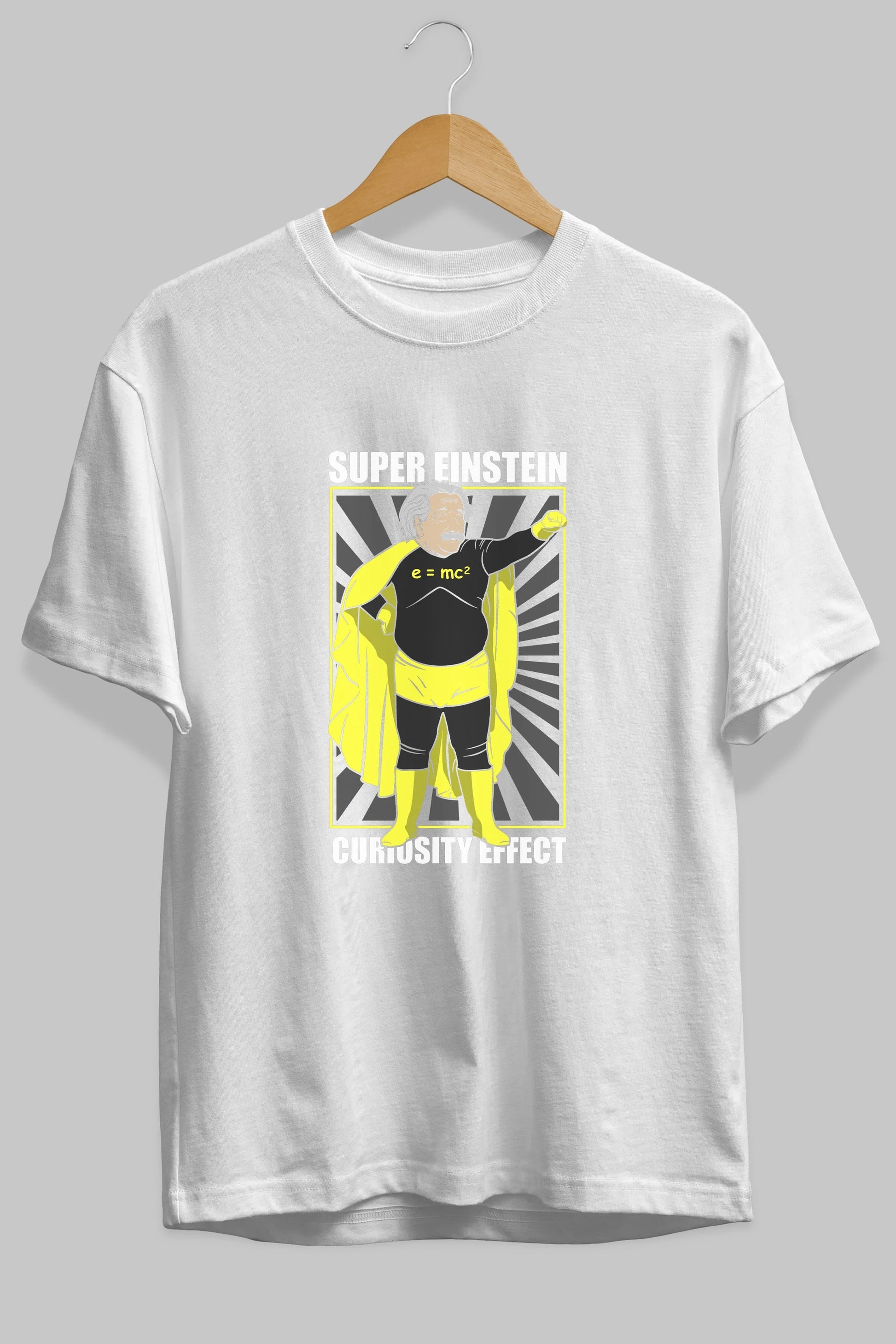 Super Einsten Ön Baskılı Oversize t-shirt Erkek Kadın Unisex %100 Pamuk tişort