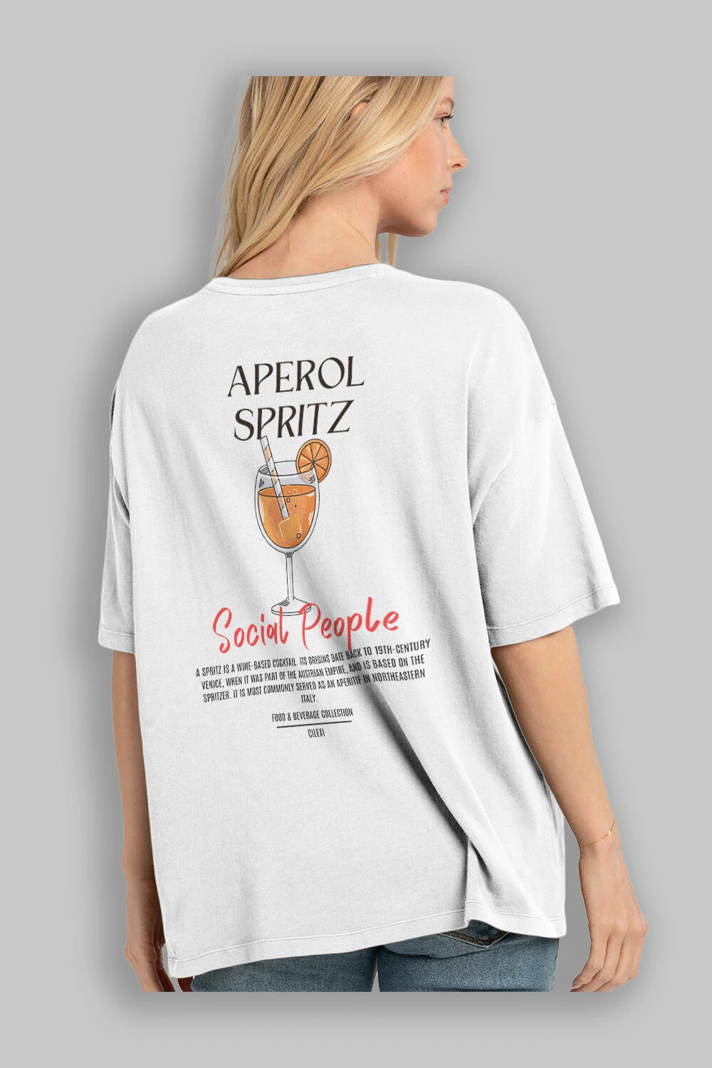 Aperol Sprıtz Kokteyl Serisi Baskılı Oversize t-shirt Erkek Kadın Unisex %100 Pamuk Bisiklet Yaka tişort