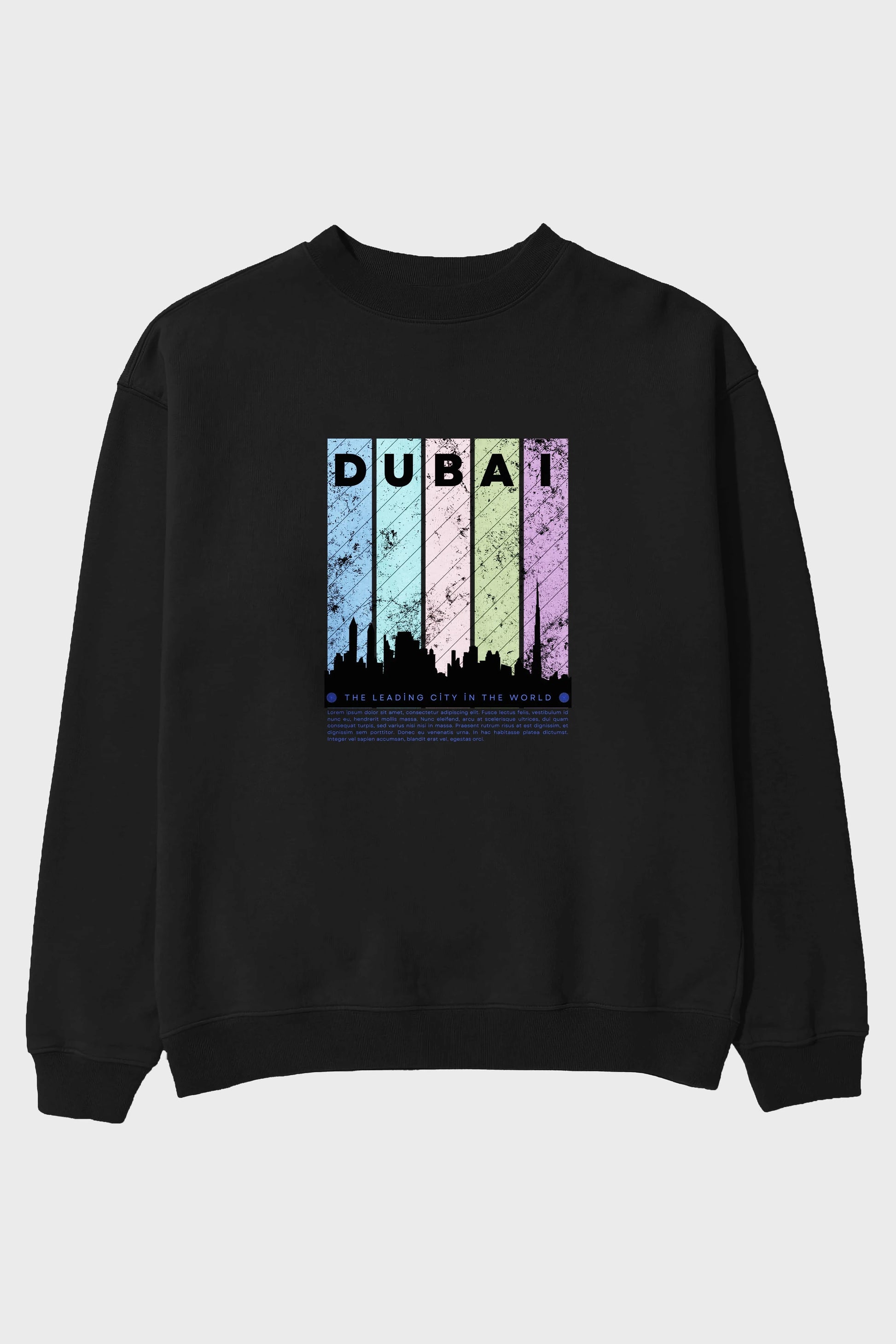 Dubai Yazılı Ön Baskılı Oversize Sweatshirt Erkek Kadın Unisex
