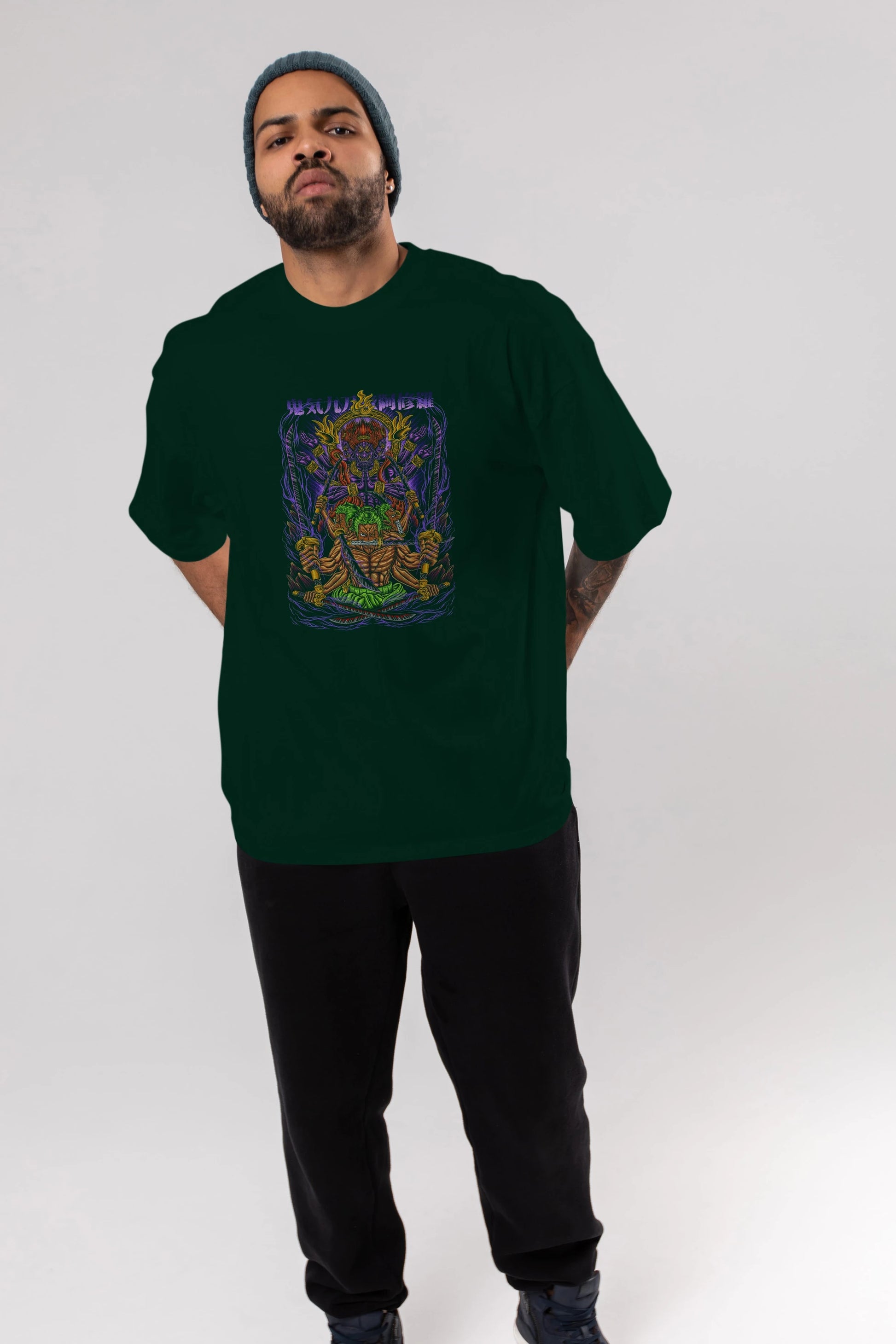 RORONOA ZORO 2 Anime Ön Baskılı Oversize t-shirt %100 pamuk Erkek Kadın Unisex