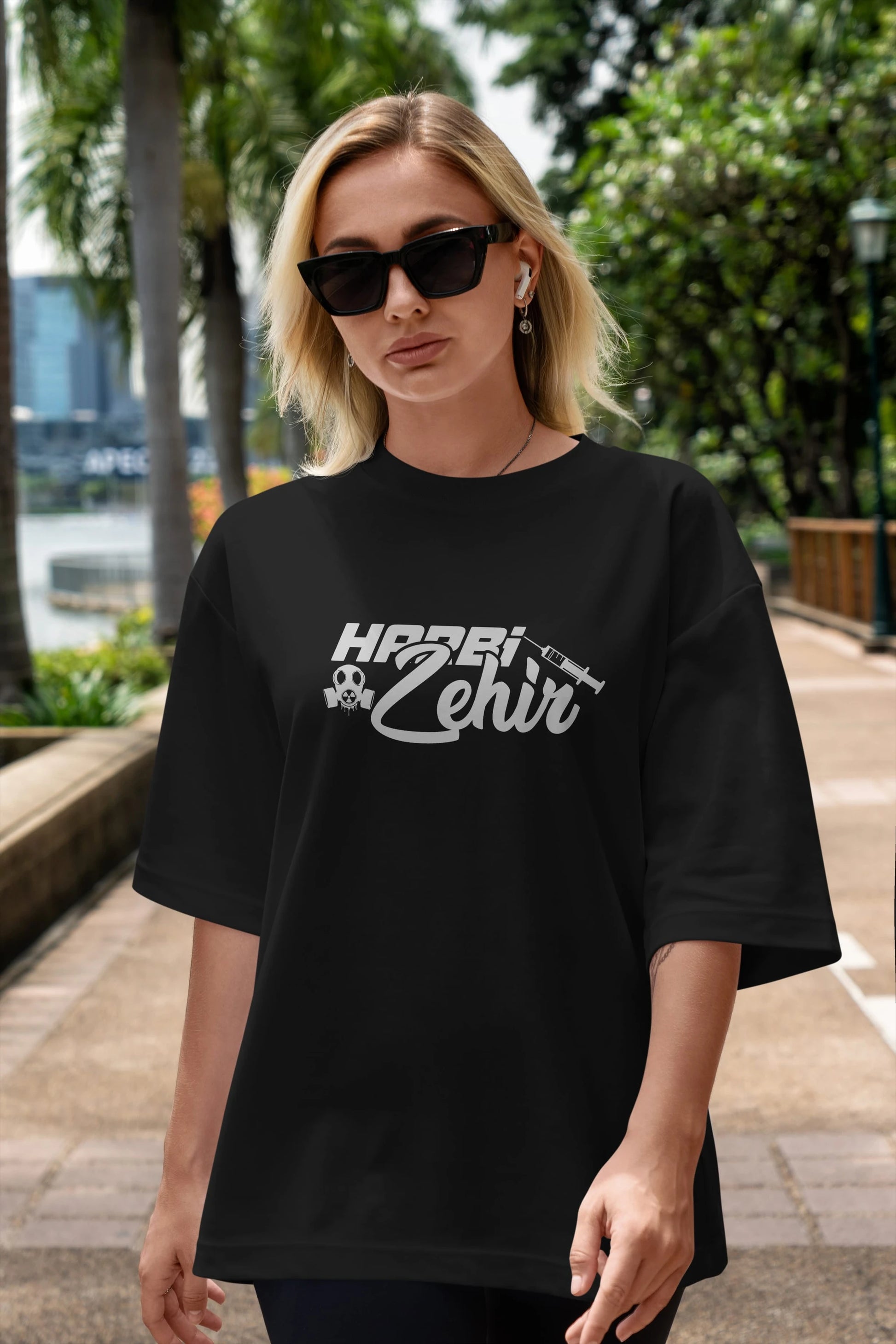 Harbi Zehir Ön Baskılı Oversize t-shirt %100 pamuk Erkek Kadın Unisex