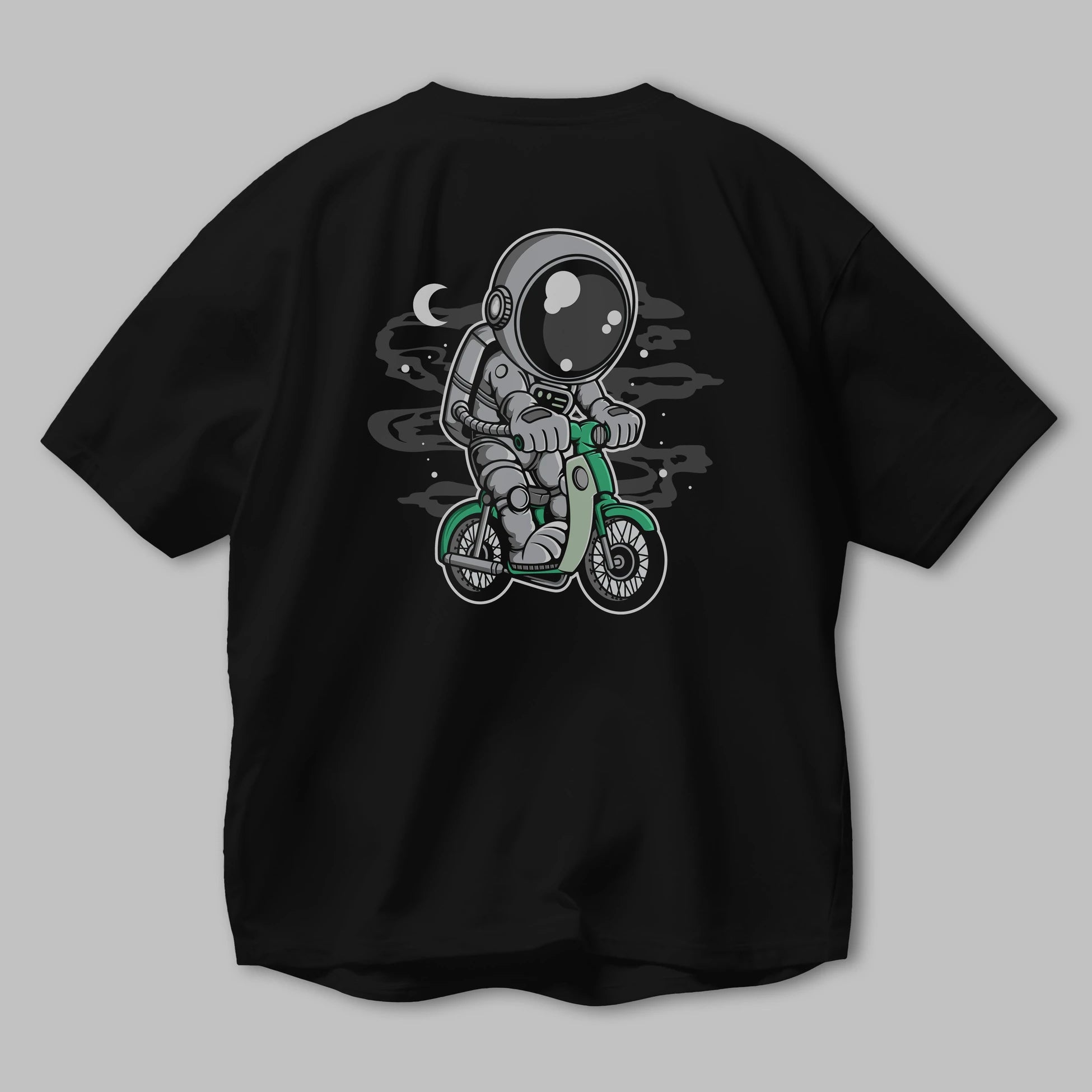 Astronaut Classic Motorbike Arka Baskılı Oversize t-shirt Erkek Kadın Unisex