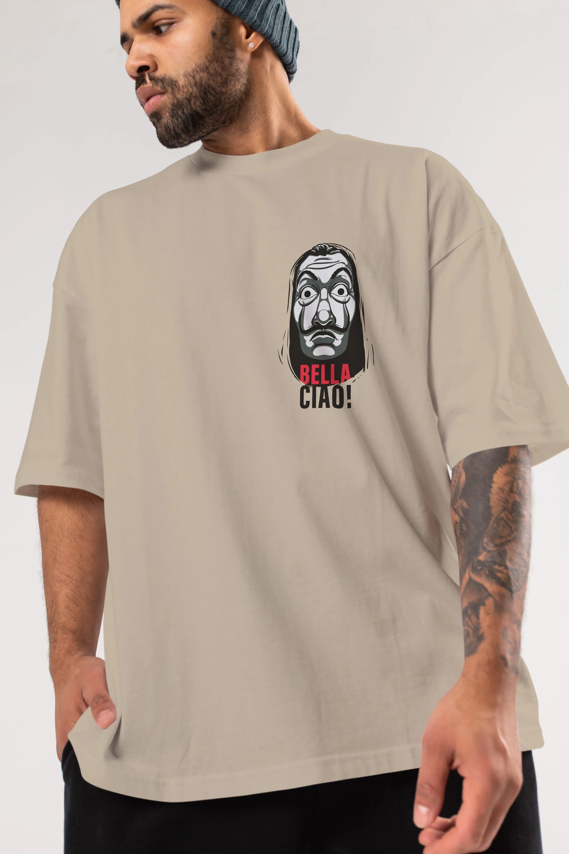 La Casa De Papel (12) Ön Sol Baskılı Oversize t-shirt Erkek Kadın Unisex %100 Pamuk Bisiklet Yaka tişort