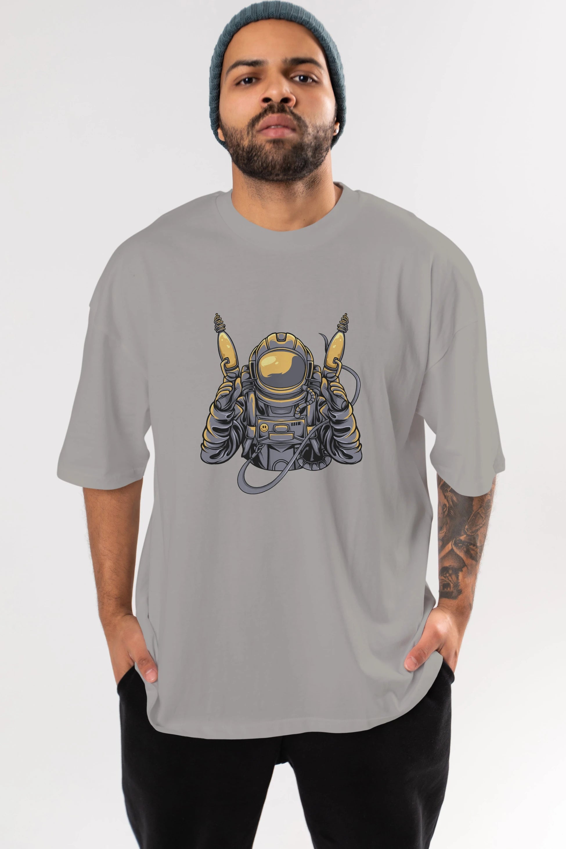 Alien Hunter Ön Baskılı Oversize t-shirt Erkek Kadın Unisex