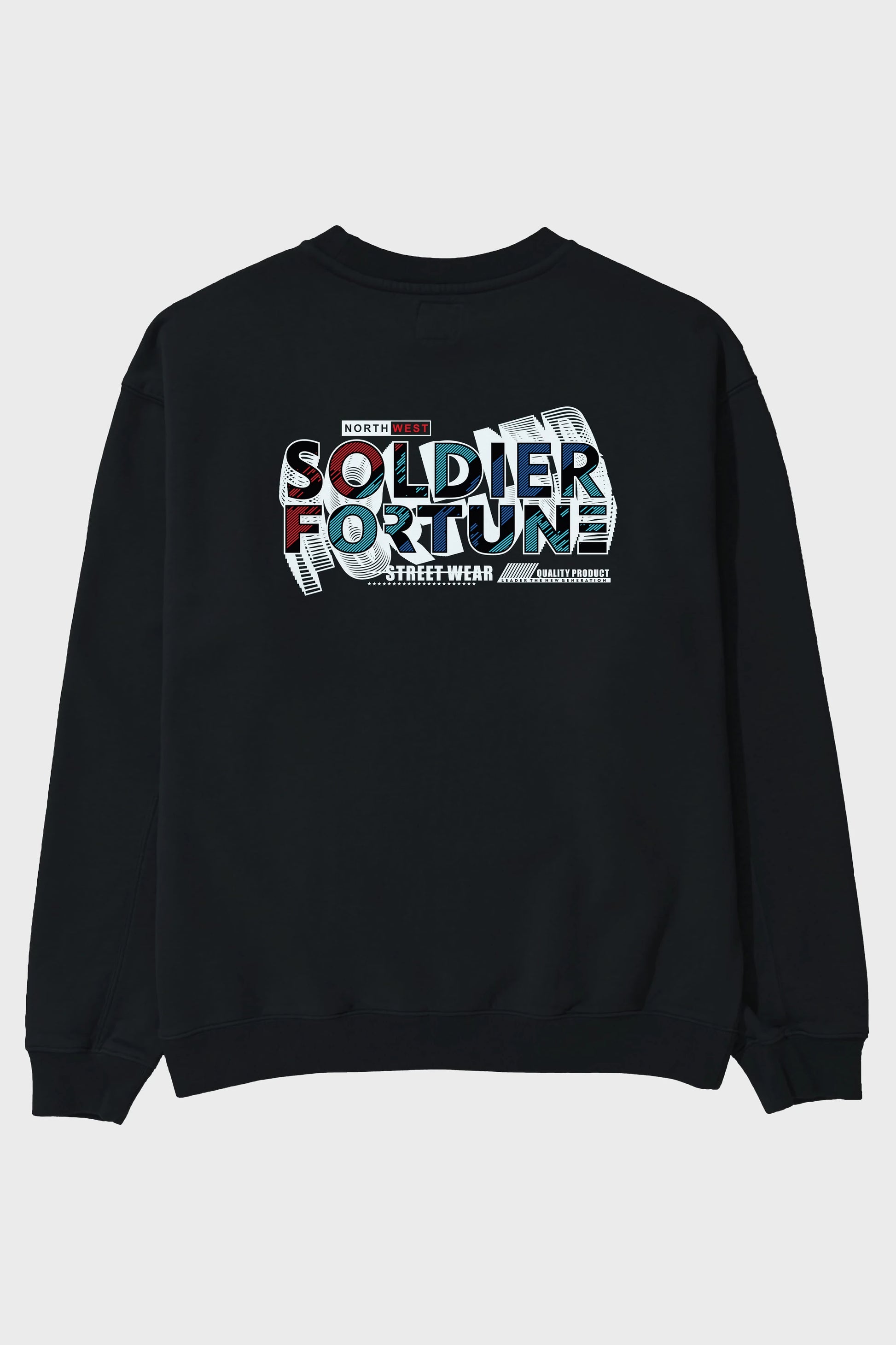 Soldier Fortune Arka Baskılı Oversize Sweatshirt Erkek Kadın Unisex