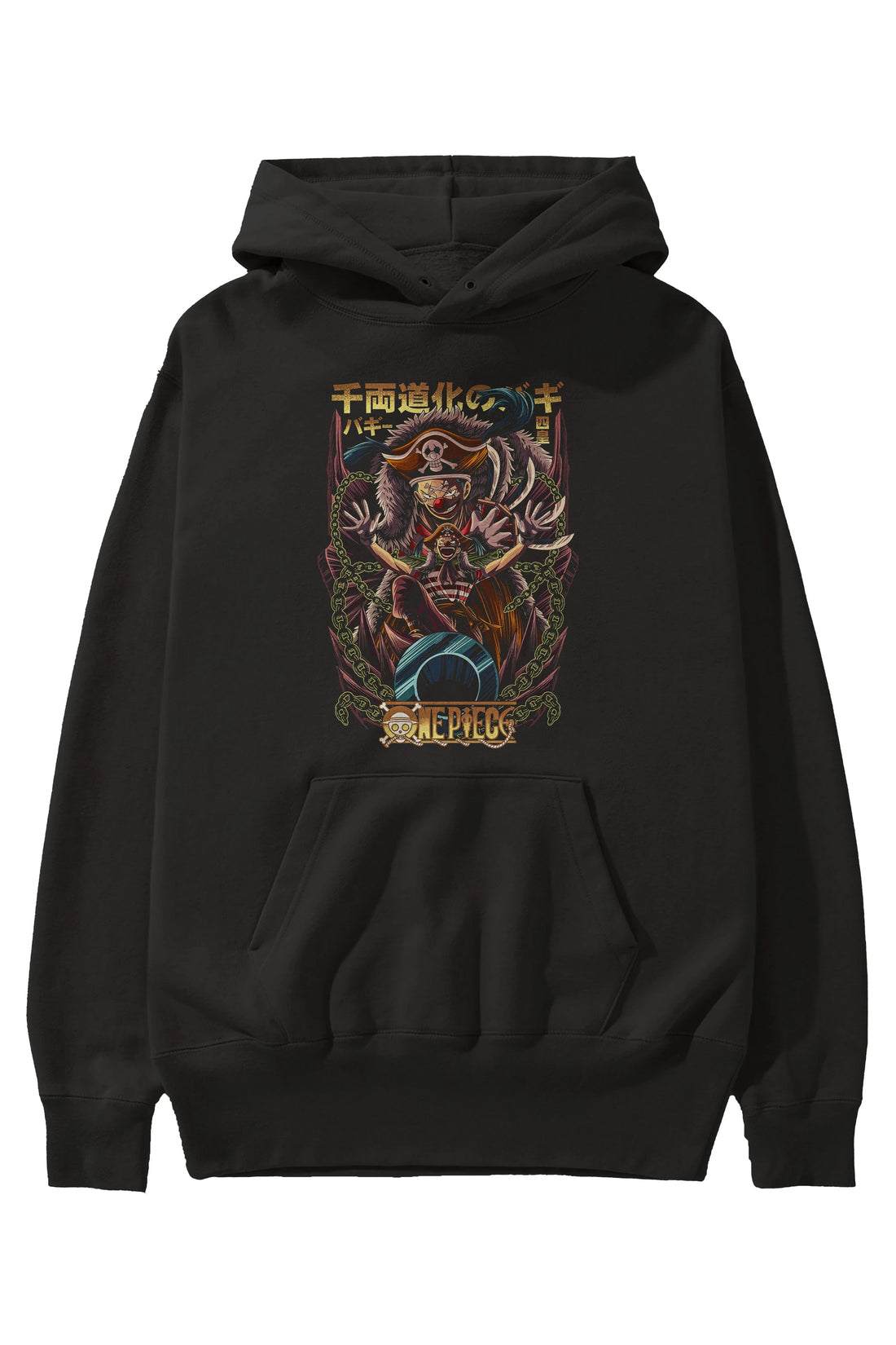 ONE PIECE (5) Anime Ön Baskılı Hoodie Oversize Kapüşonlu Sweatshirt Erkek Kadın Unisex