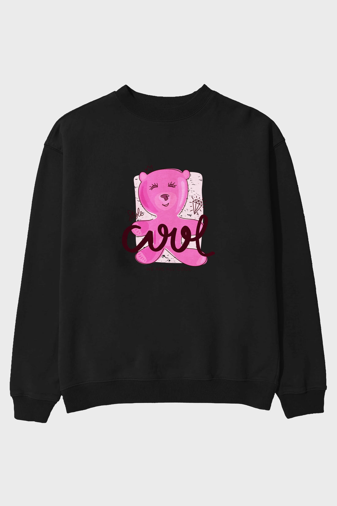 Cool Style Bear Ön Baskılı Oversize Sweatshirt Erkek Kadın Unisex
