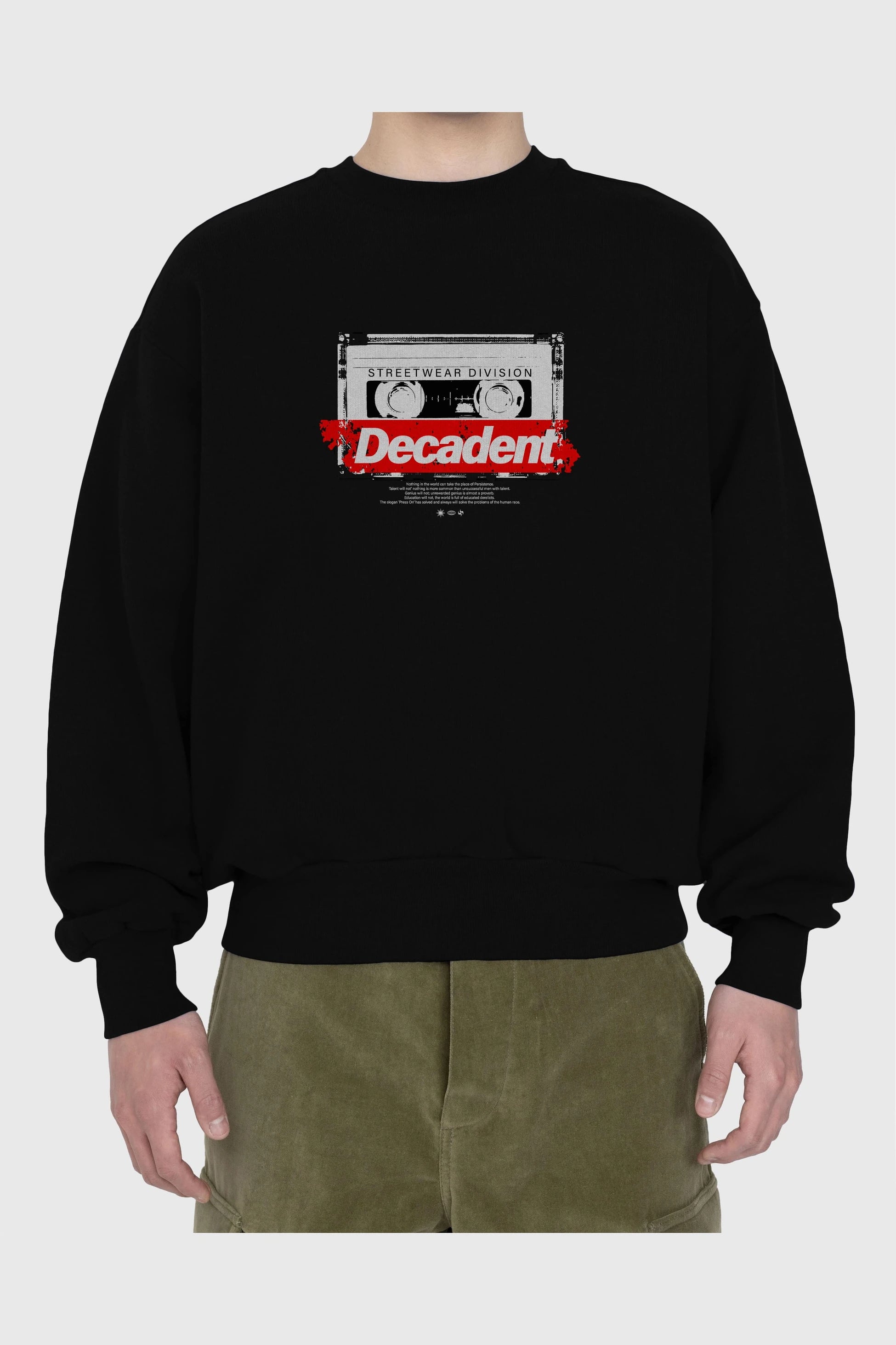 Decadent Ön Baskılı Oversize Sweatshirt Erkek Kadın Unisex