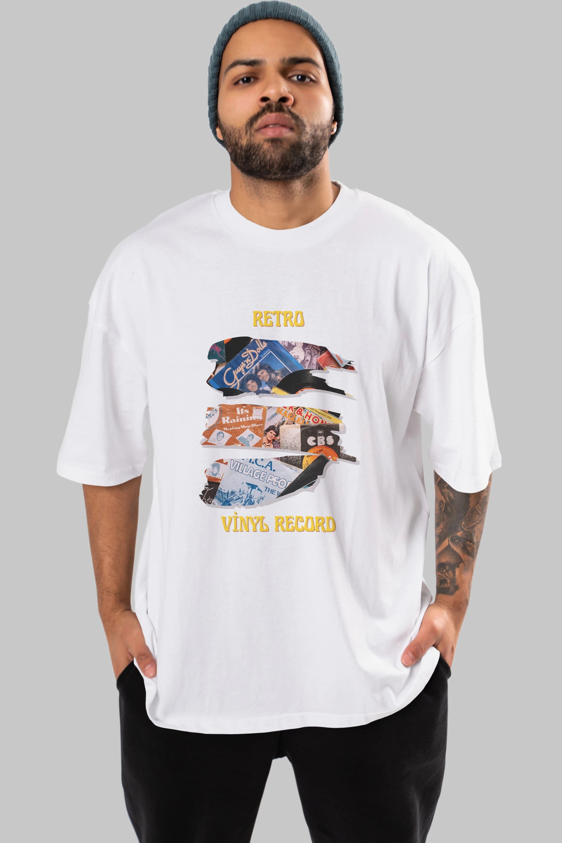 Retro Design Ön Baskılı Oversize t-shirt Erkek Kadın Unisex