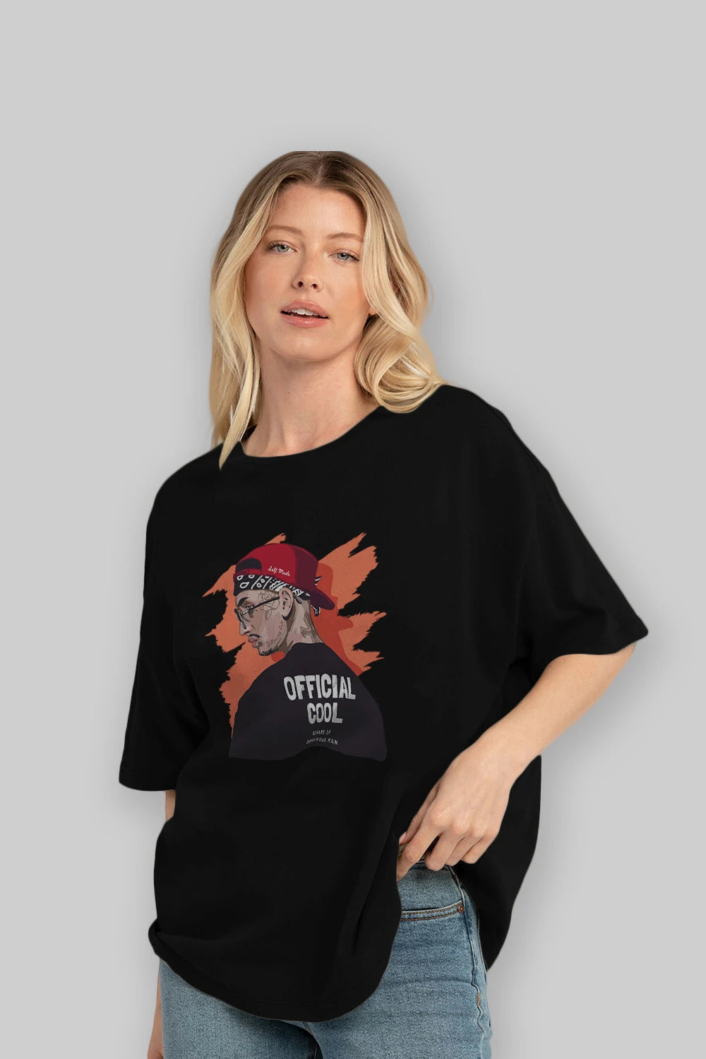Official Cool Ön Baskılı Oversize t-shirt Erkek Kadın Unisex