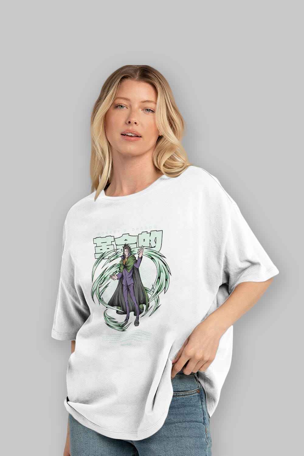 Monkey D. Dragon Anime Ön Baskılı Oversize t-shirt %100 pamuk Erkek Kadın Unisex