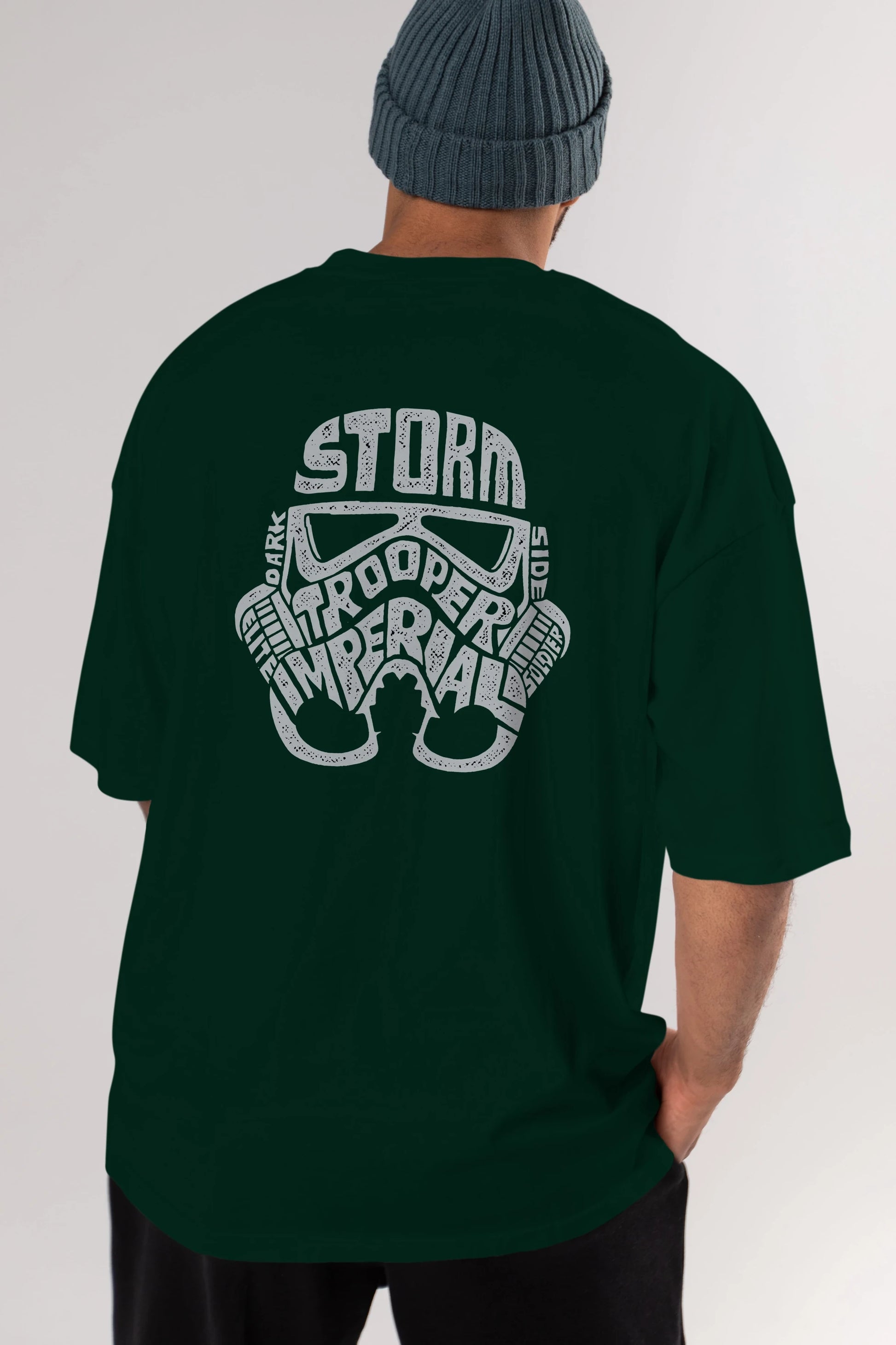 Storm Trooper Arka Baskılı Oversize t-shirt %100 pamuk Erkek Kadın Unisex
