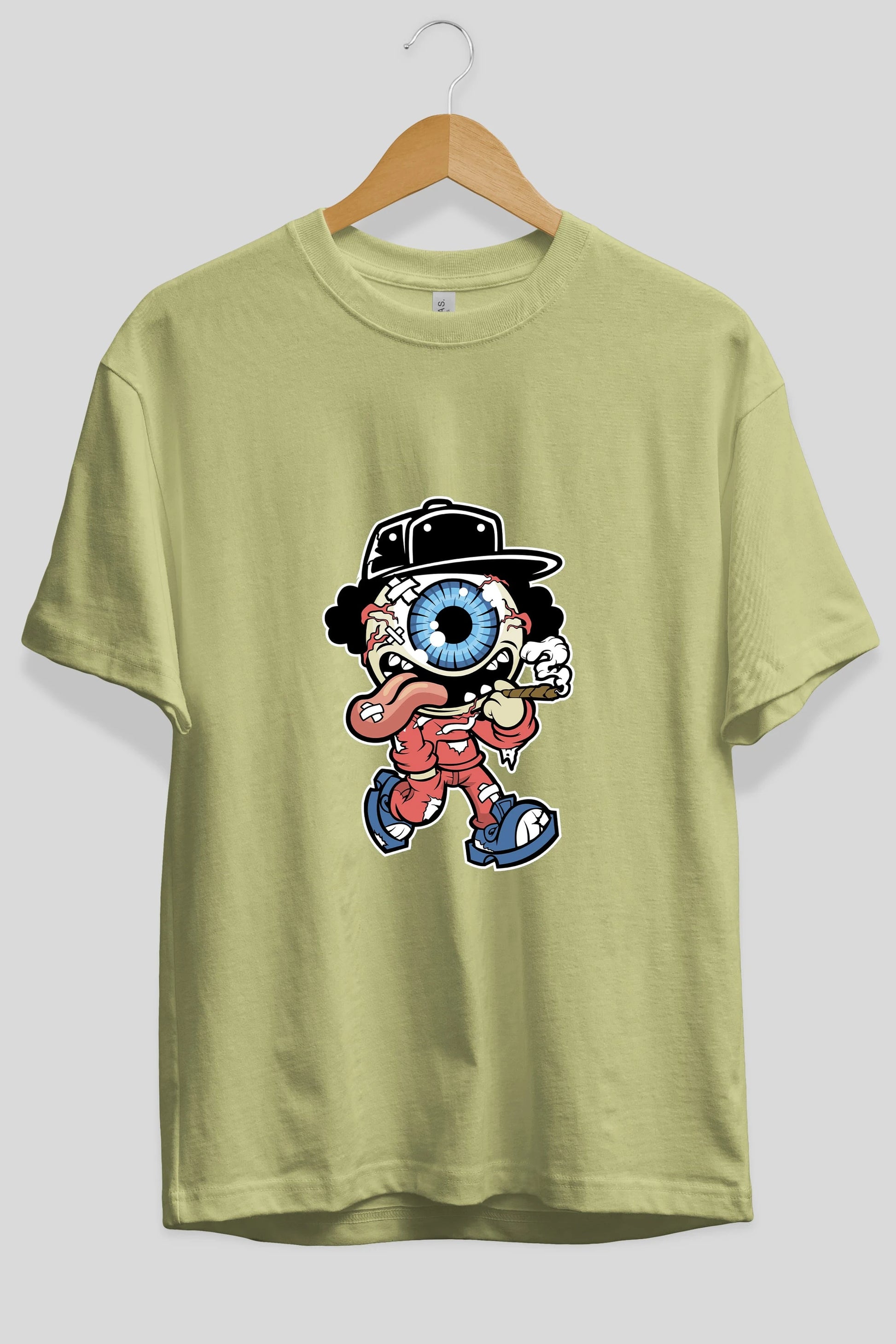 Eyeball Monster Ön Baskılı Oversize t-shirt Erkek Kadın Unisex %100 Pamuk tişort