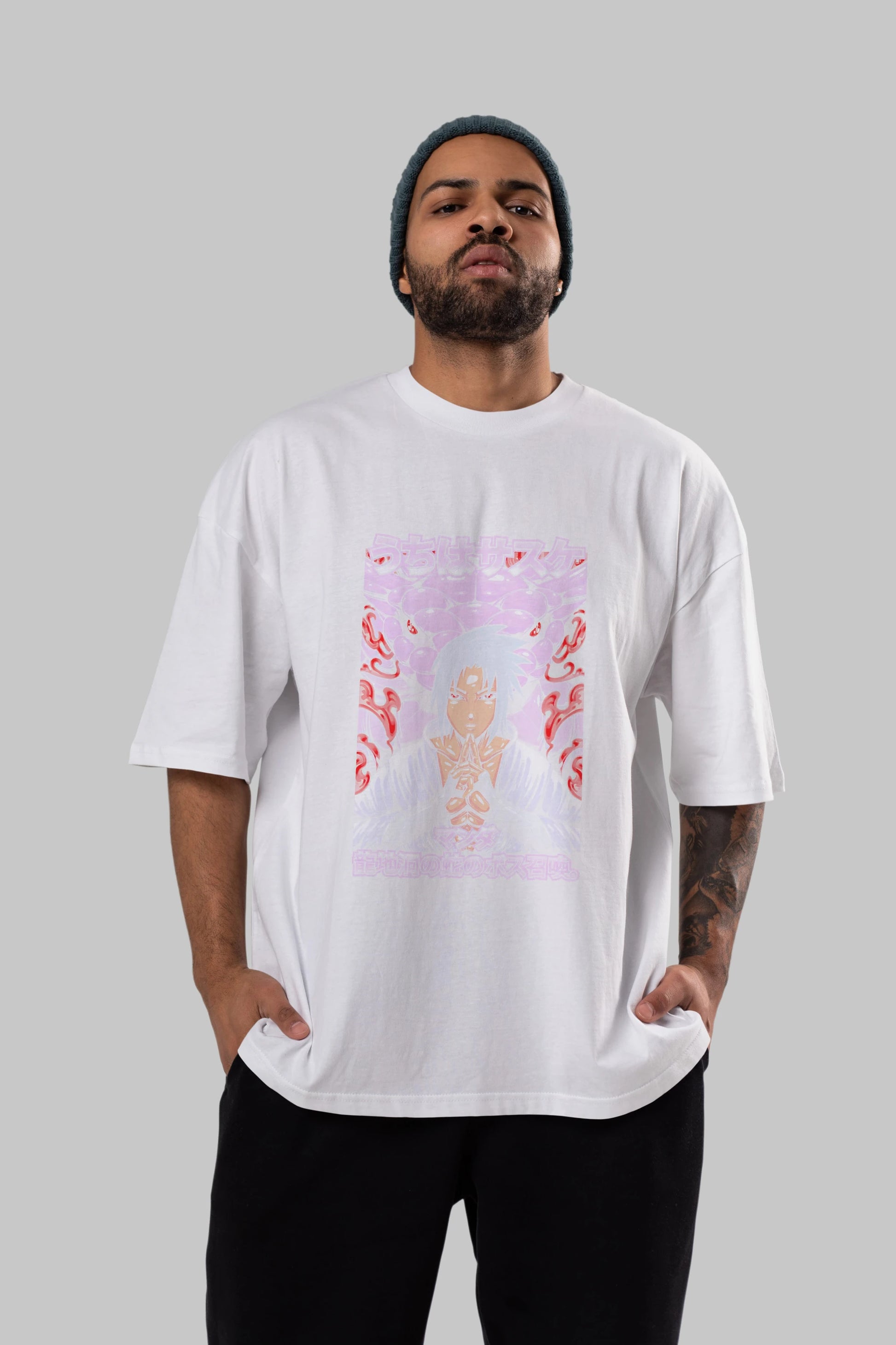 NARUTO SASUKE UCHIHA Anime Ön Baskılı Oversize t-shirt %100 pamuk Erkek Kadın Unisex