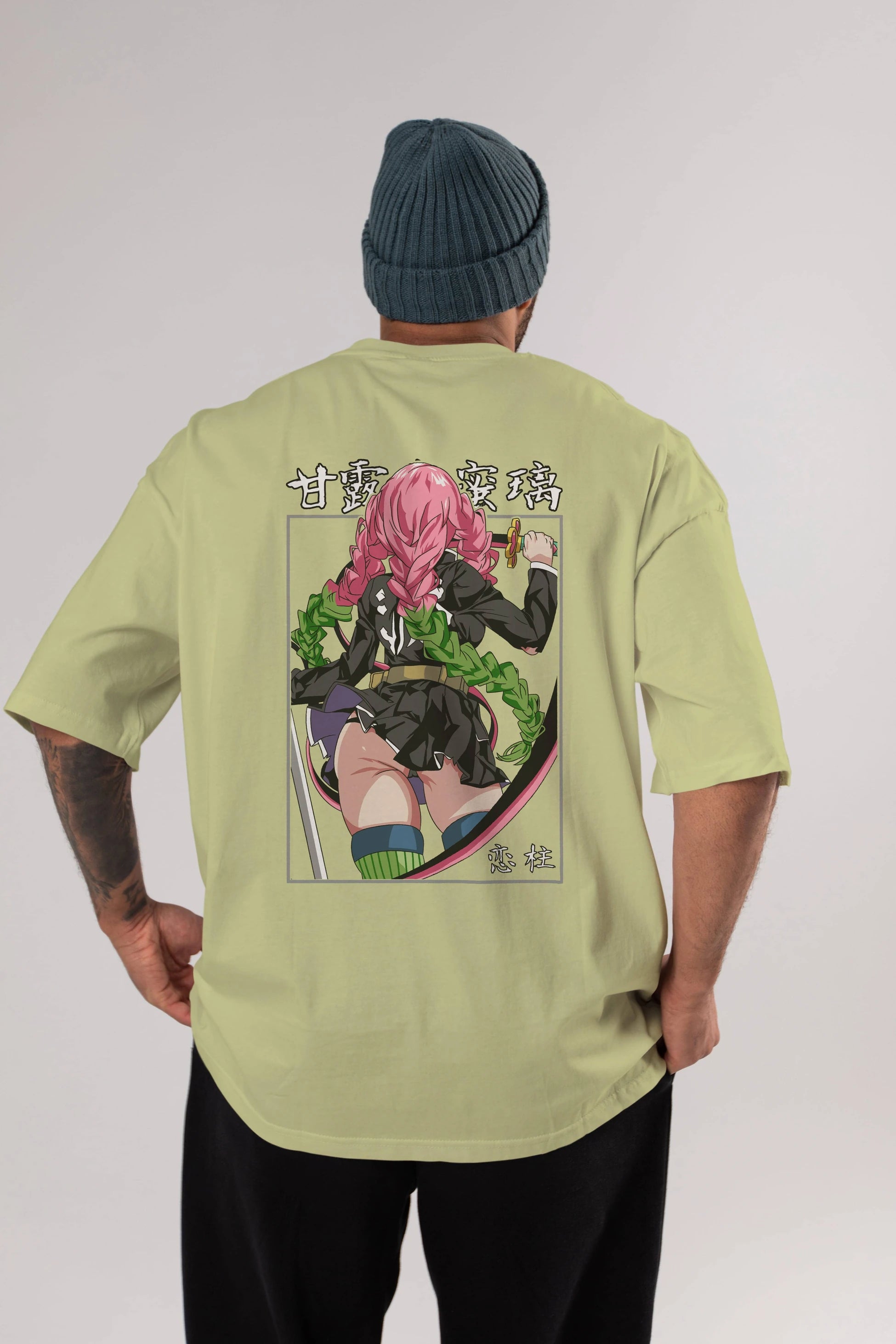 Mitsuri DEMONSLAYER Anime Arka Baskılı Oversize t-shirt Erkek Kadın Unisex