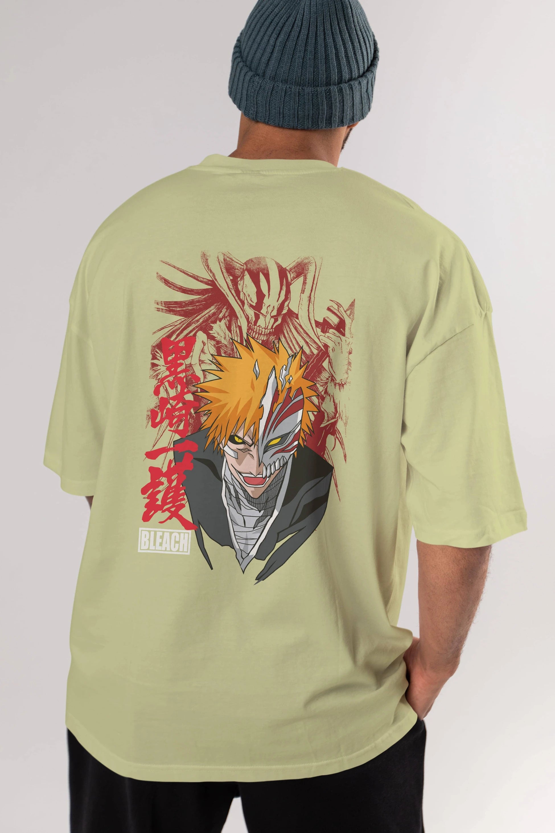 ICHIGO KUROSAKI VIZARD Anime Arka Baskılı Oversize t-shirt Erkek Kadın Unisex