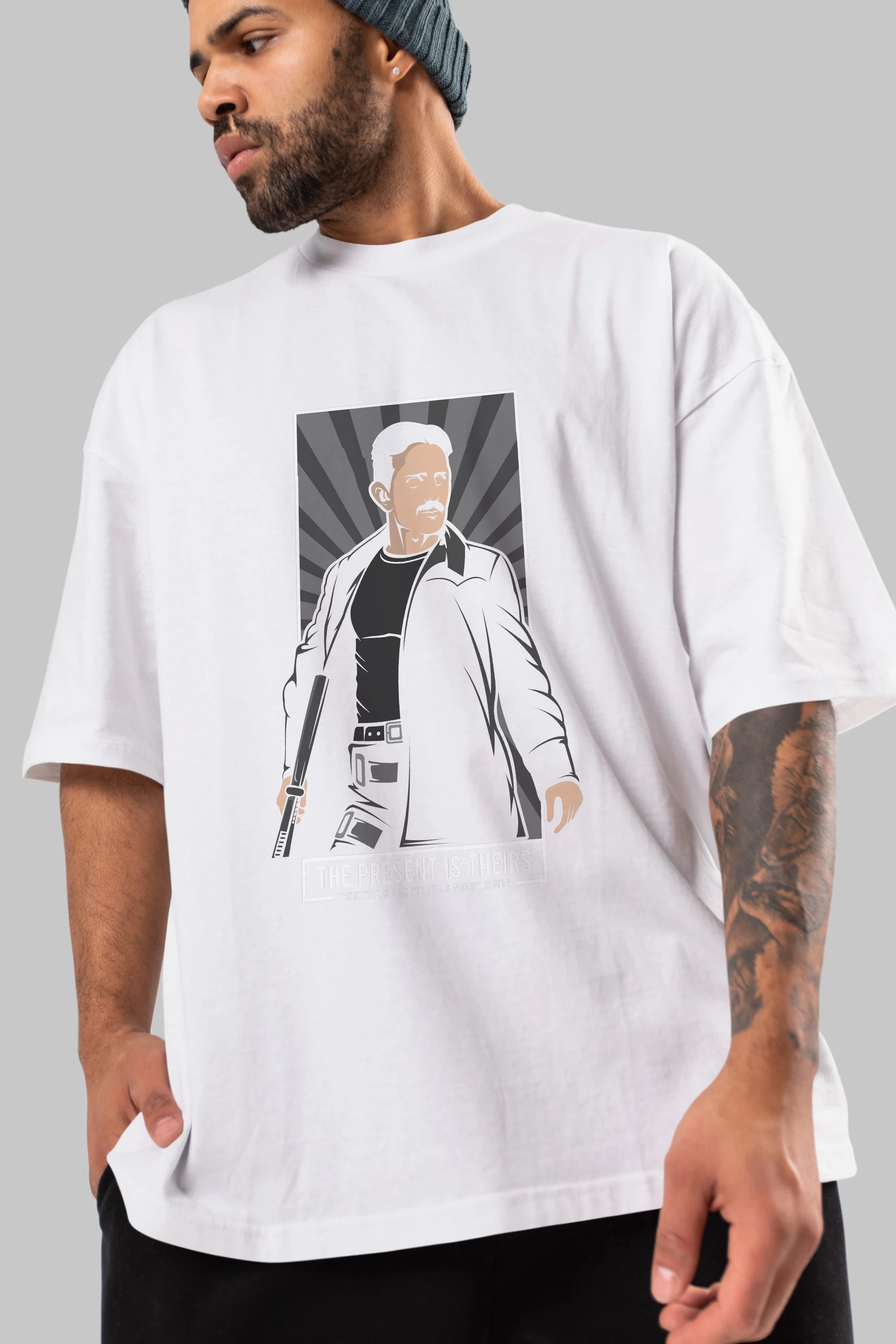 Tesla Matrix Ön Baskılı Oversize t-shirt Erkek Kadın Unisex %100 Pamuk tişort