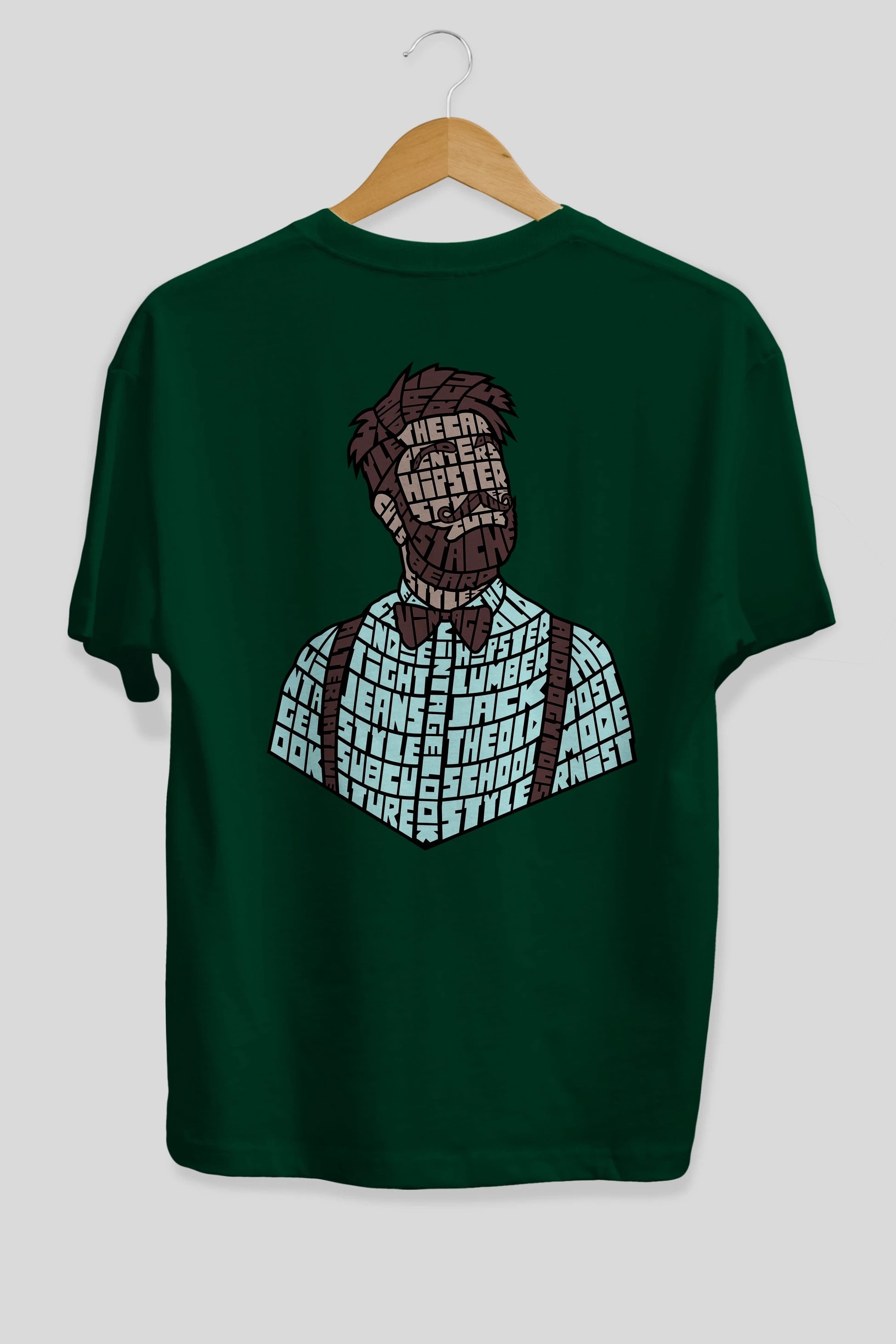 Hipster (2) Arka Baskılı Oversize t-shirt %100 pamuk Erkek Kadın Unisex