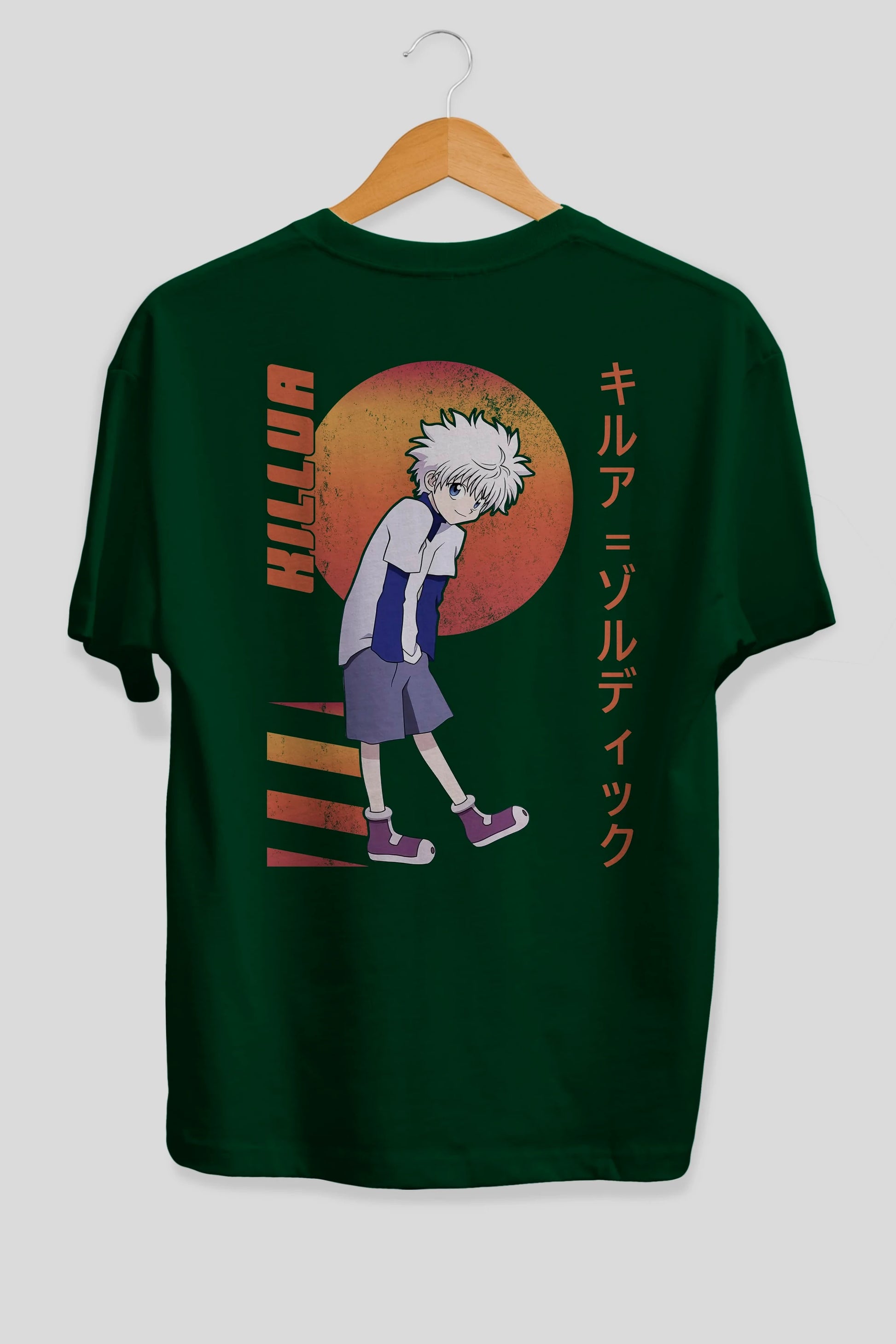 Killua Zoldyck 5 2 Anime Arka Baskılı Oversize t-shirt Erkek Kadın Unisex
