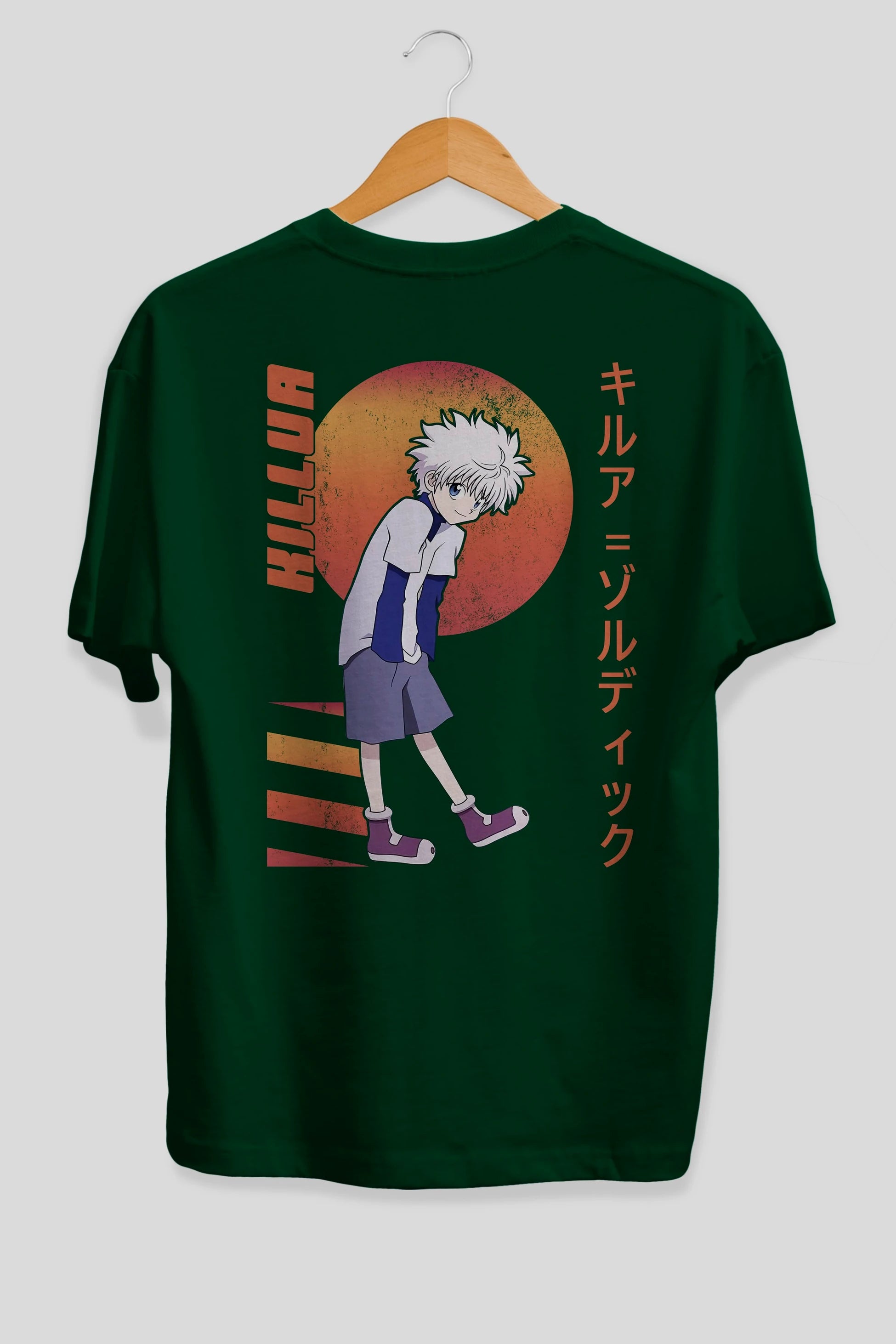 Killua Zoldyck 5 2 Anime Arka Baskılı Oversize t-shirt Erkek Kadın Unisex