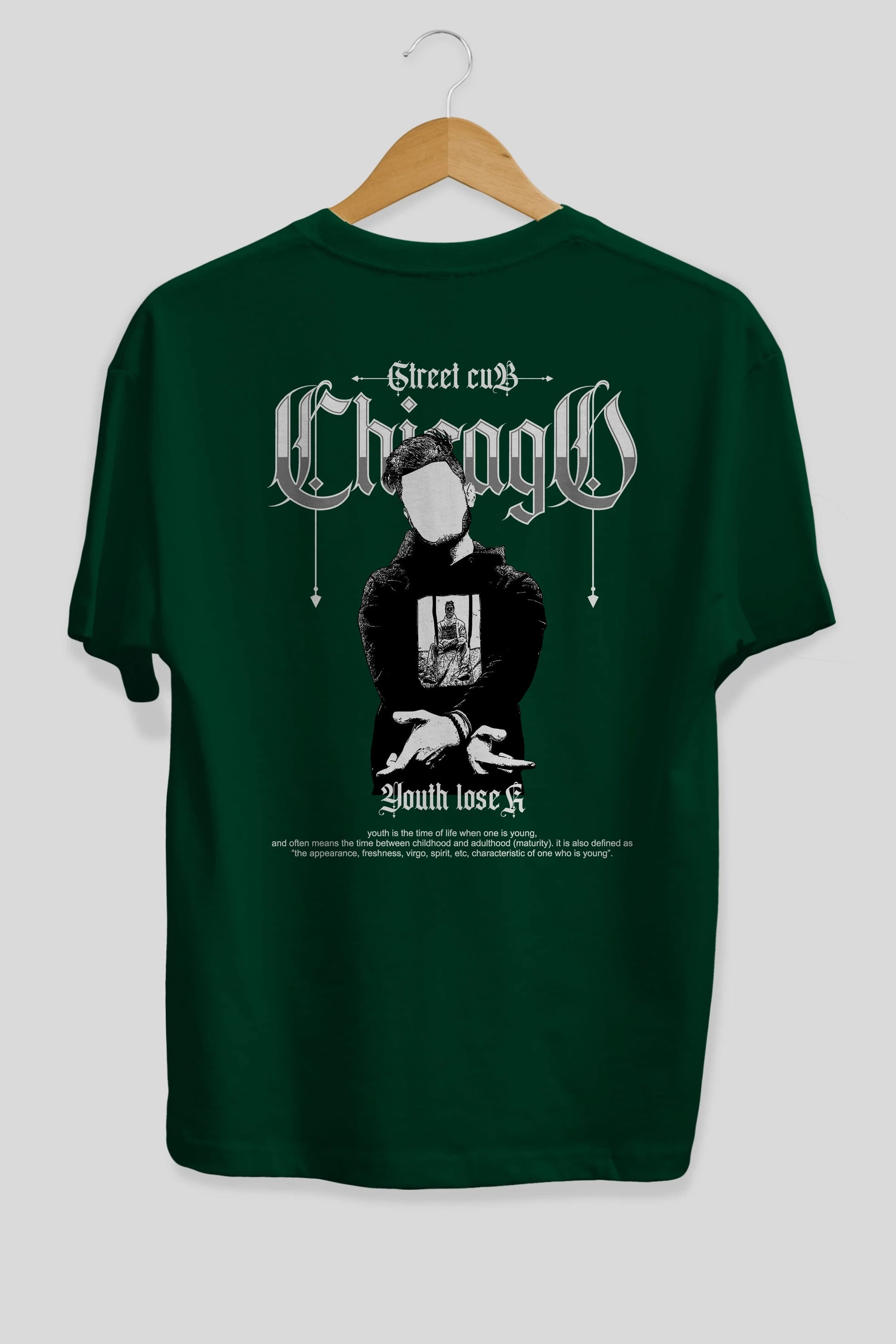 Chicago Street Club Arka Baskılı Oversize t-shirt Erkek Kadın Unisex