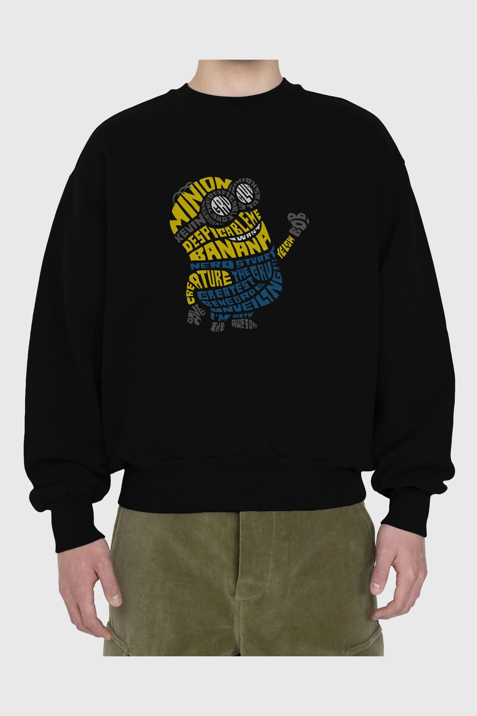 Minion Ön Baskılı Oversize Sweatshirt Erkek Kadın Unisex