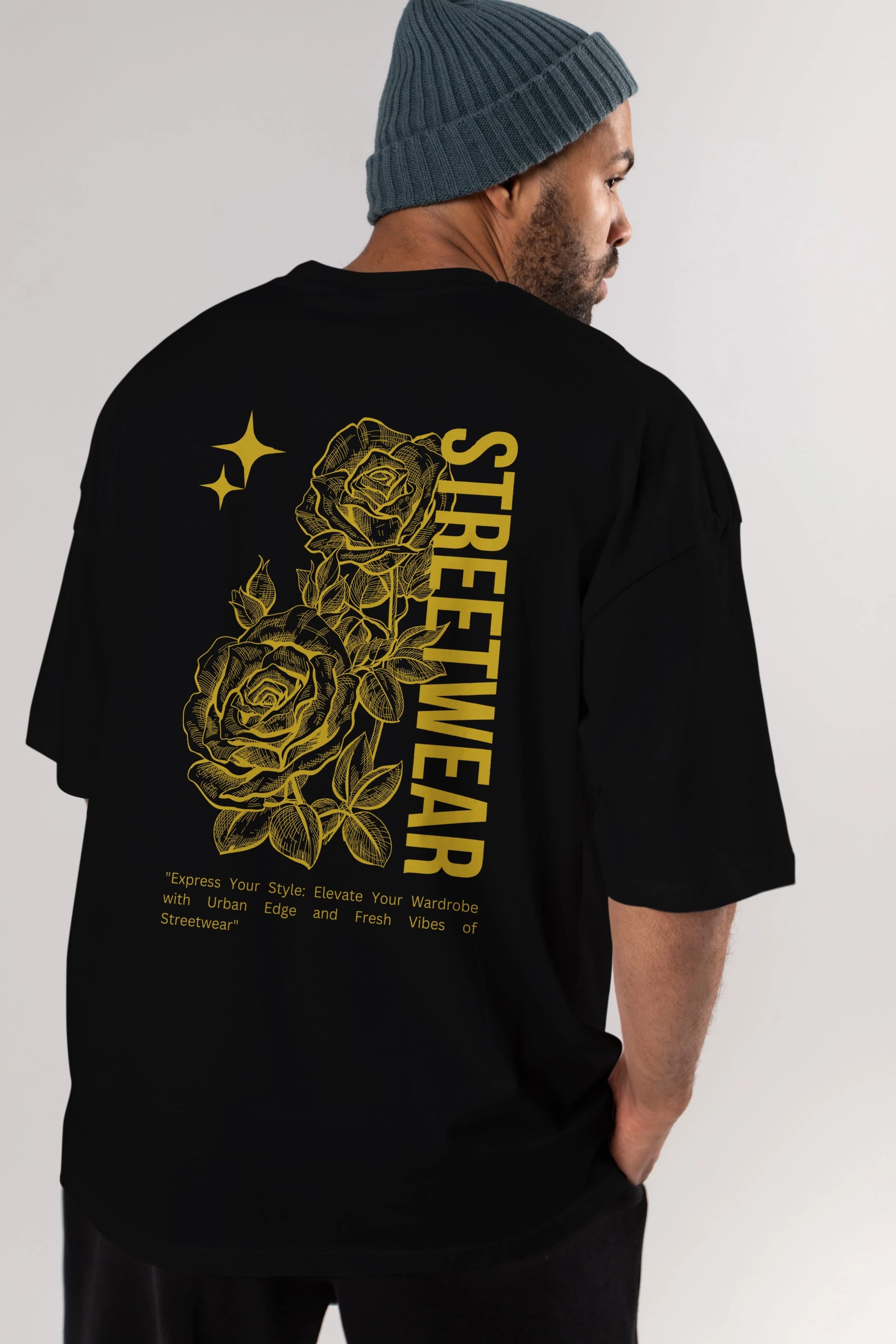 Minimalist Streetwear Arka Baskılı Oversize t-shirt Erkek Kadın Unisex