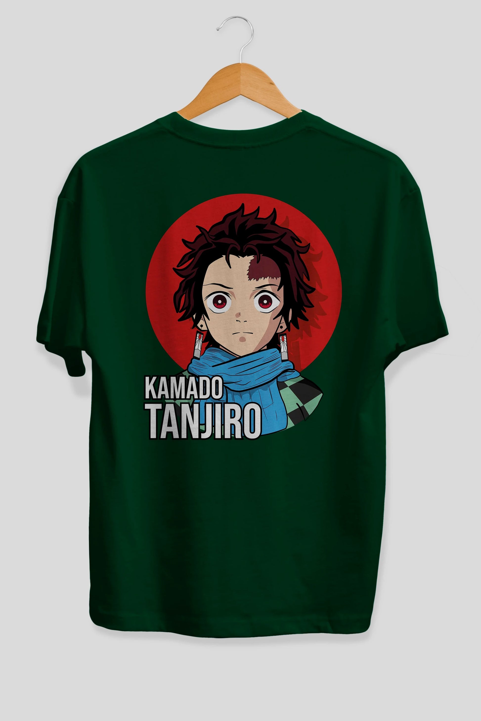 TANJIRO KAMADO Anime Arka Baskılı Oversize t-shirt Erkek Kadın Unisex
