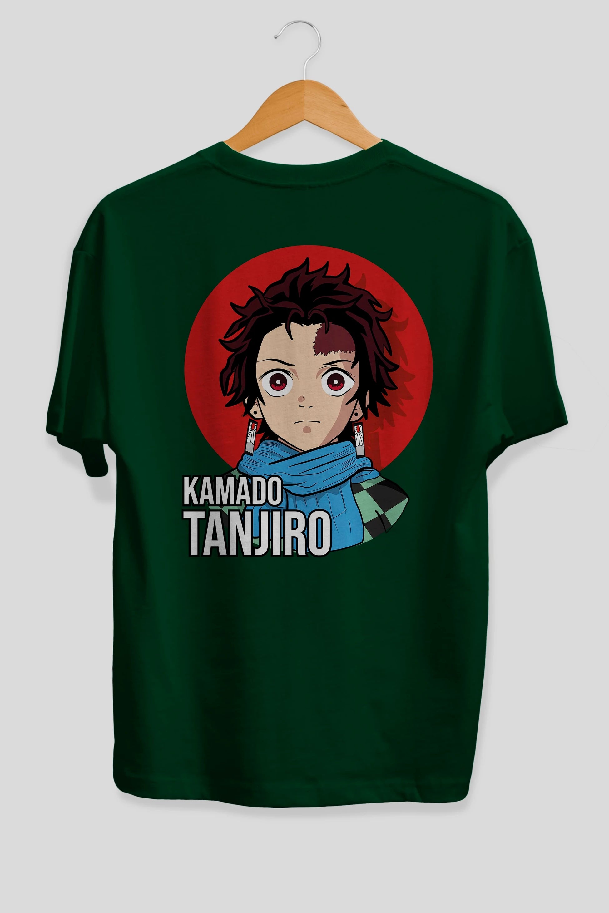 TANJIRO KAMADO Anime Arka Baskılı Oversize t-shirt Erkek Kadın Unisex
