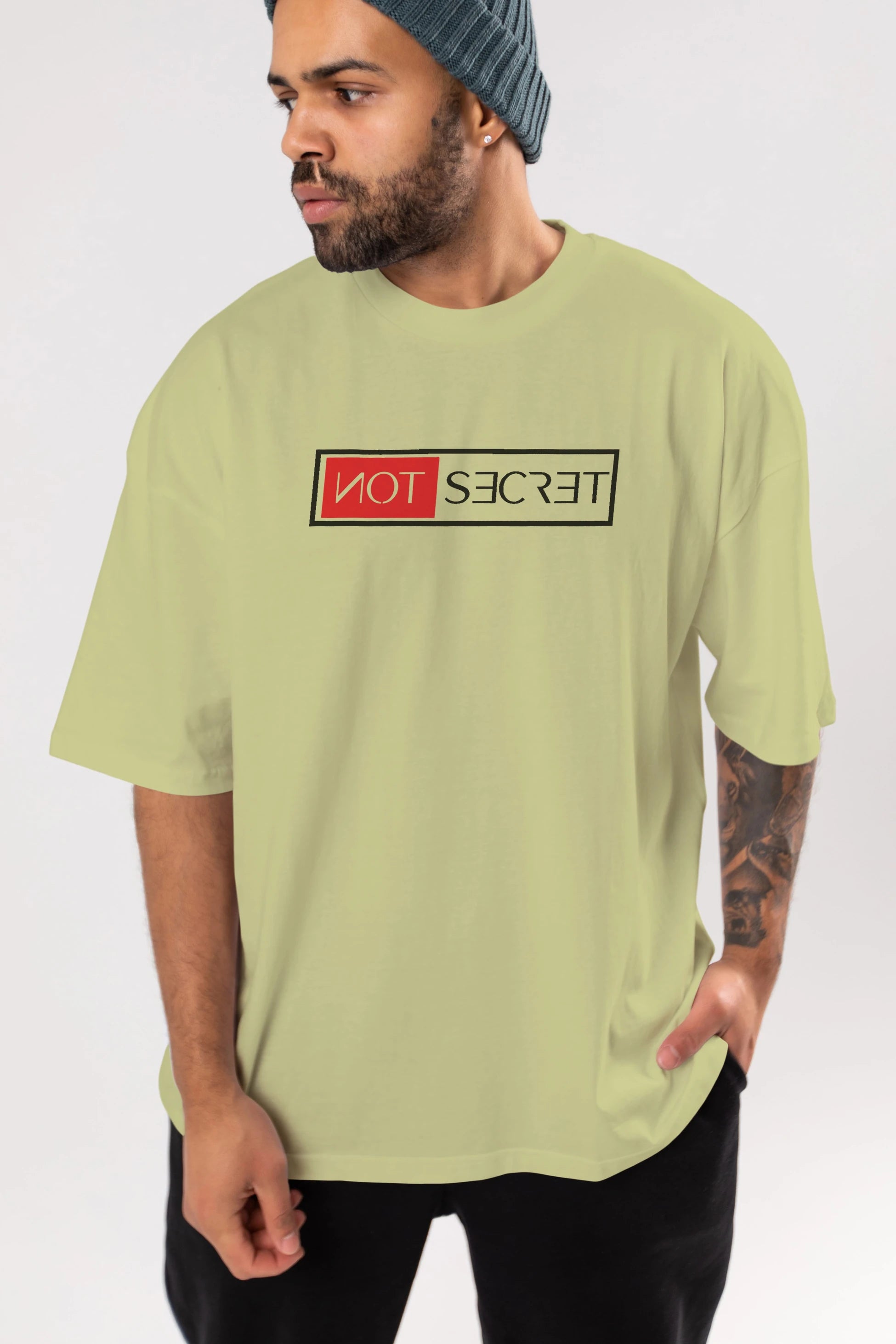 Not Secret Ön Baskılı Oversize t-shirt %100 pamuk Erkek Kadın Unisex