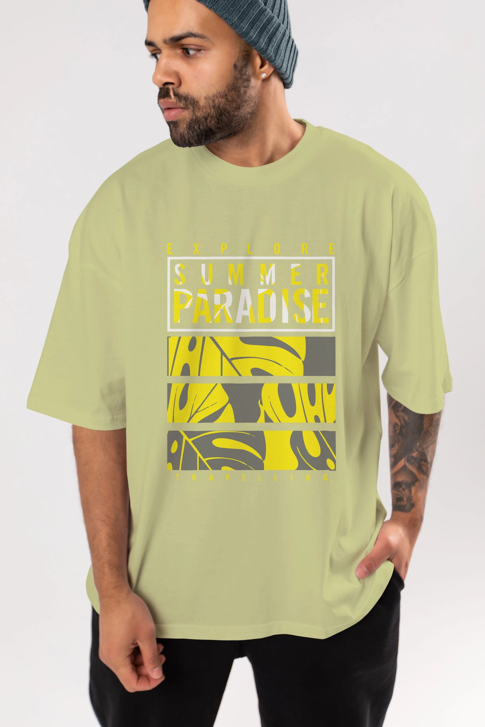 Summer Paradise Ön Baskılı Oversize t-shirt Erkek Kadın Unisex