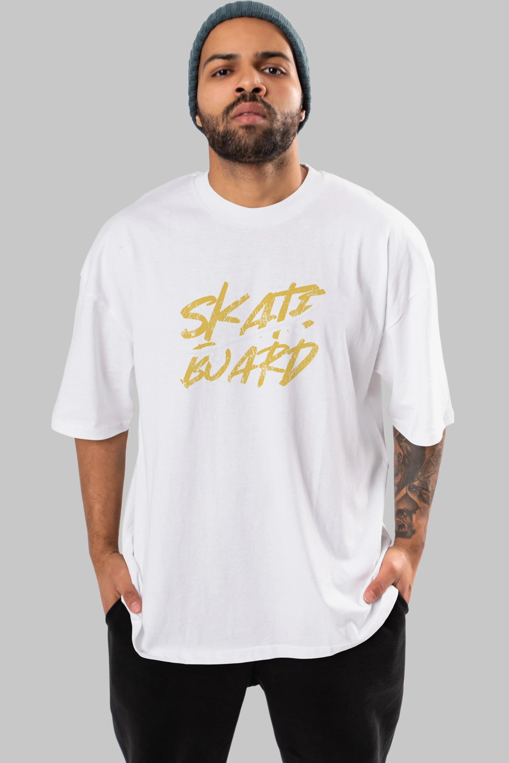 Skate Board Ön Baskılı Oversize t-shirt Erkek Kadın Unisex