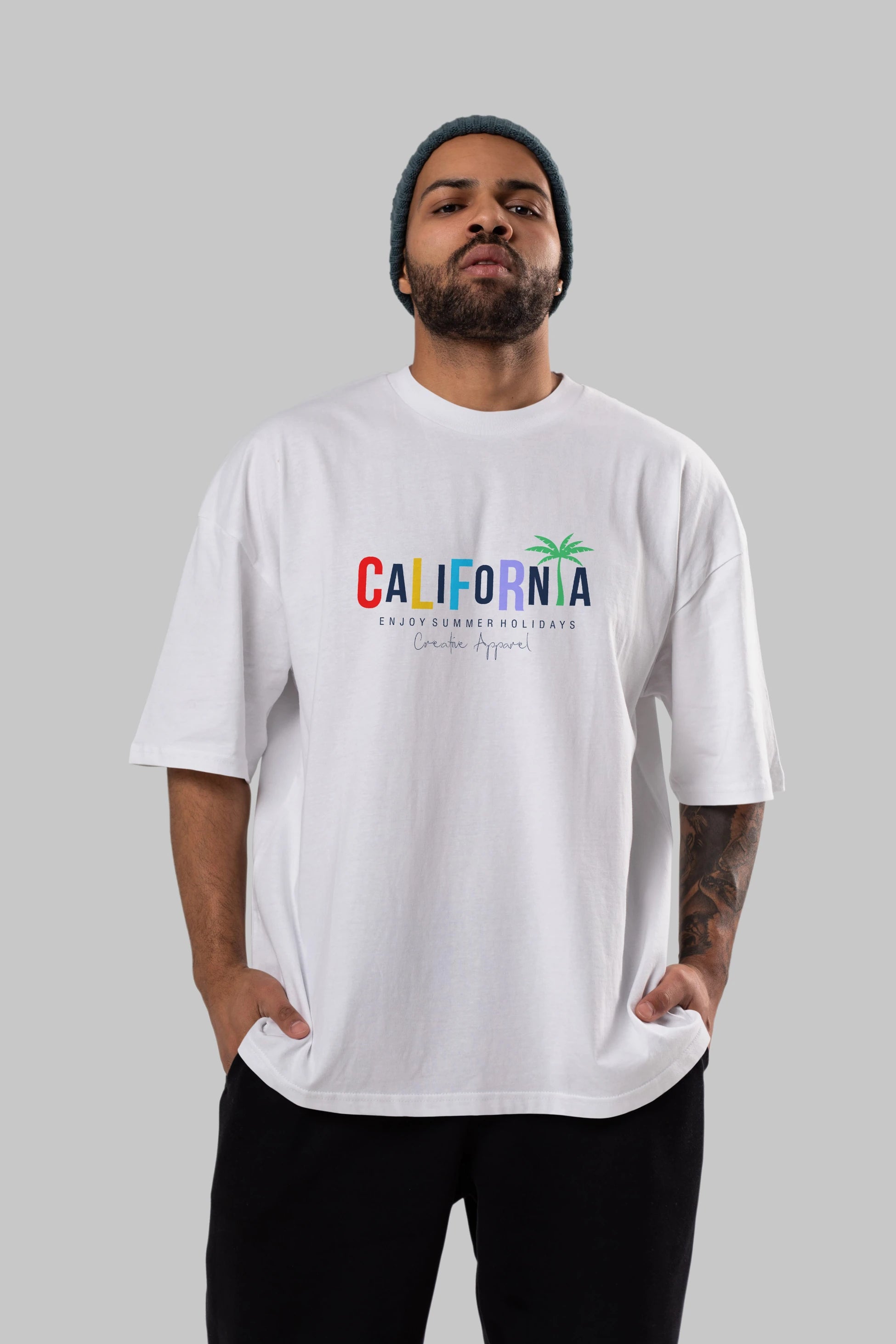 California 2 Ön Baskılı Oversize t-shirt Erkek Kadın Unisex