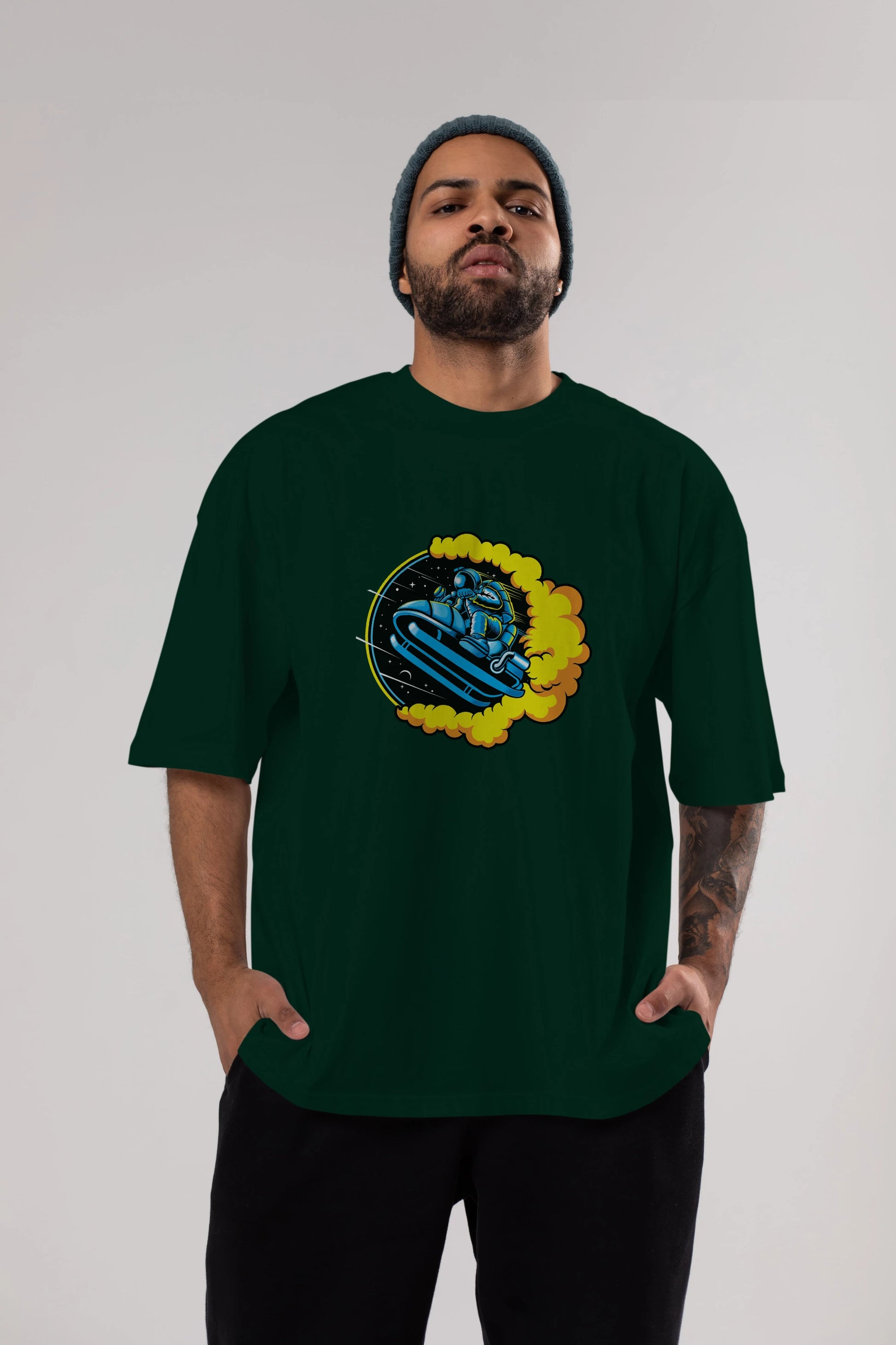 Astrojump with Snowmobile Ön Baskılı Oversize t-shirt Erkek Kadın Unisex