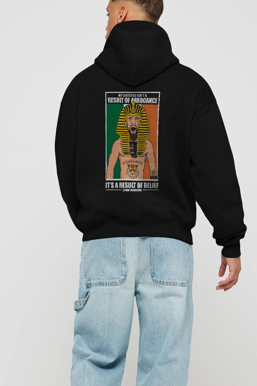 McGregor Pharaoh Arka Baskılı Hoodie Oversize Kapüşonlu Sweatshirt Erkek Kadın Unisex
