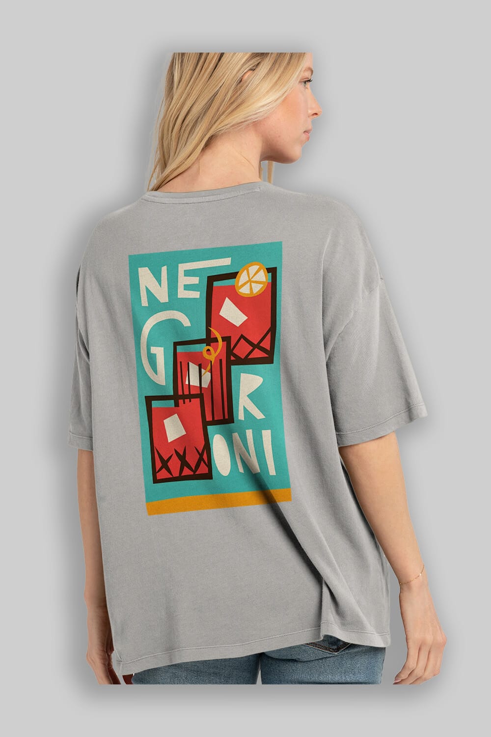 Negroni 3 Arka Baskılı Oversize t-shirt Erkek Kadın Unisex %100 Pamuk Bisiklet Yaka tişort